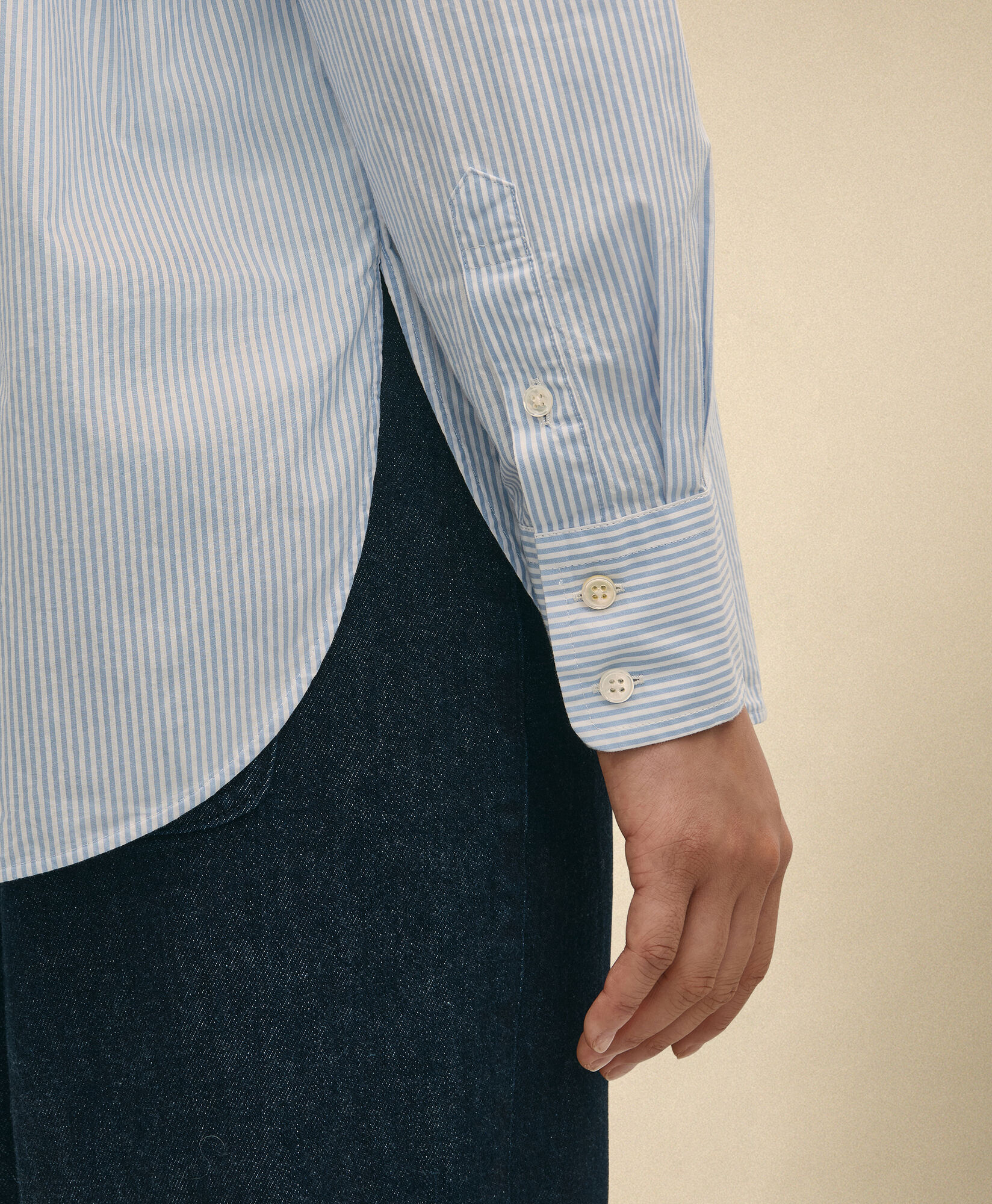 Brooks Brothers Oversized Cotton Poplin Blouse Blue 1000104811US100221489