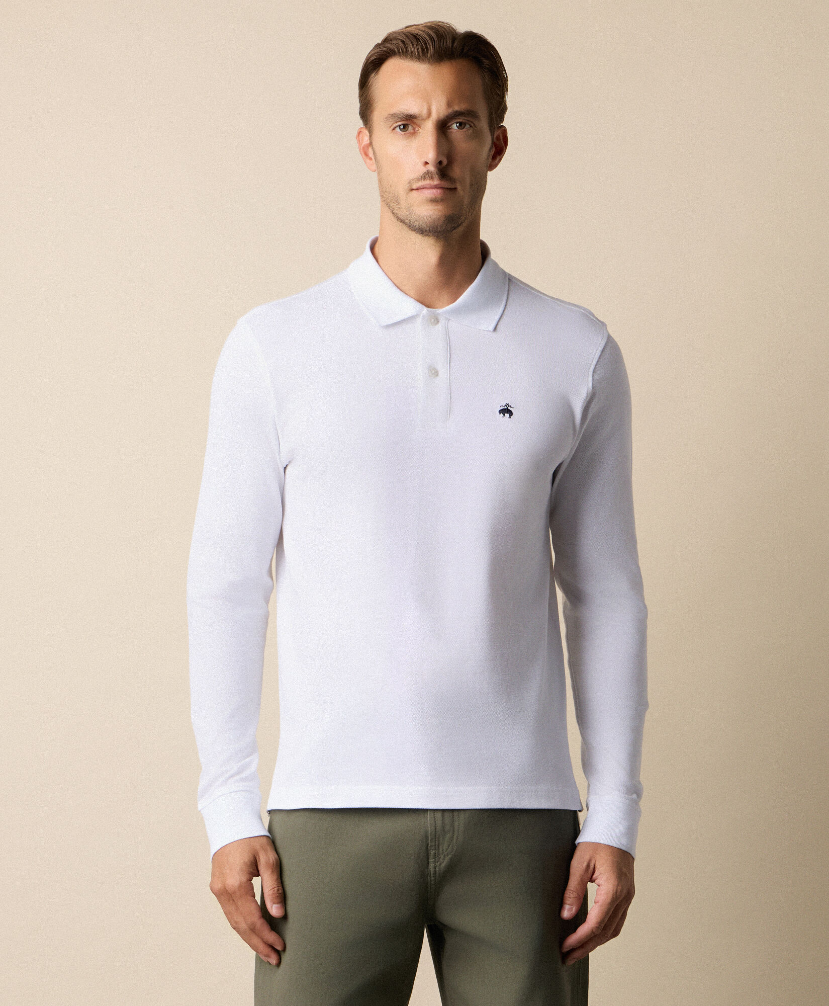 Brooks Brothers Piqué Cotton Polo White POJERL10COBEA001WHITP001