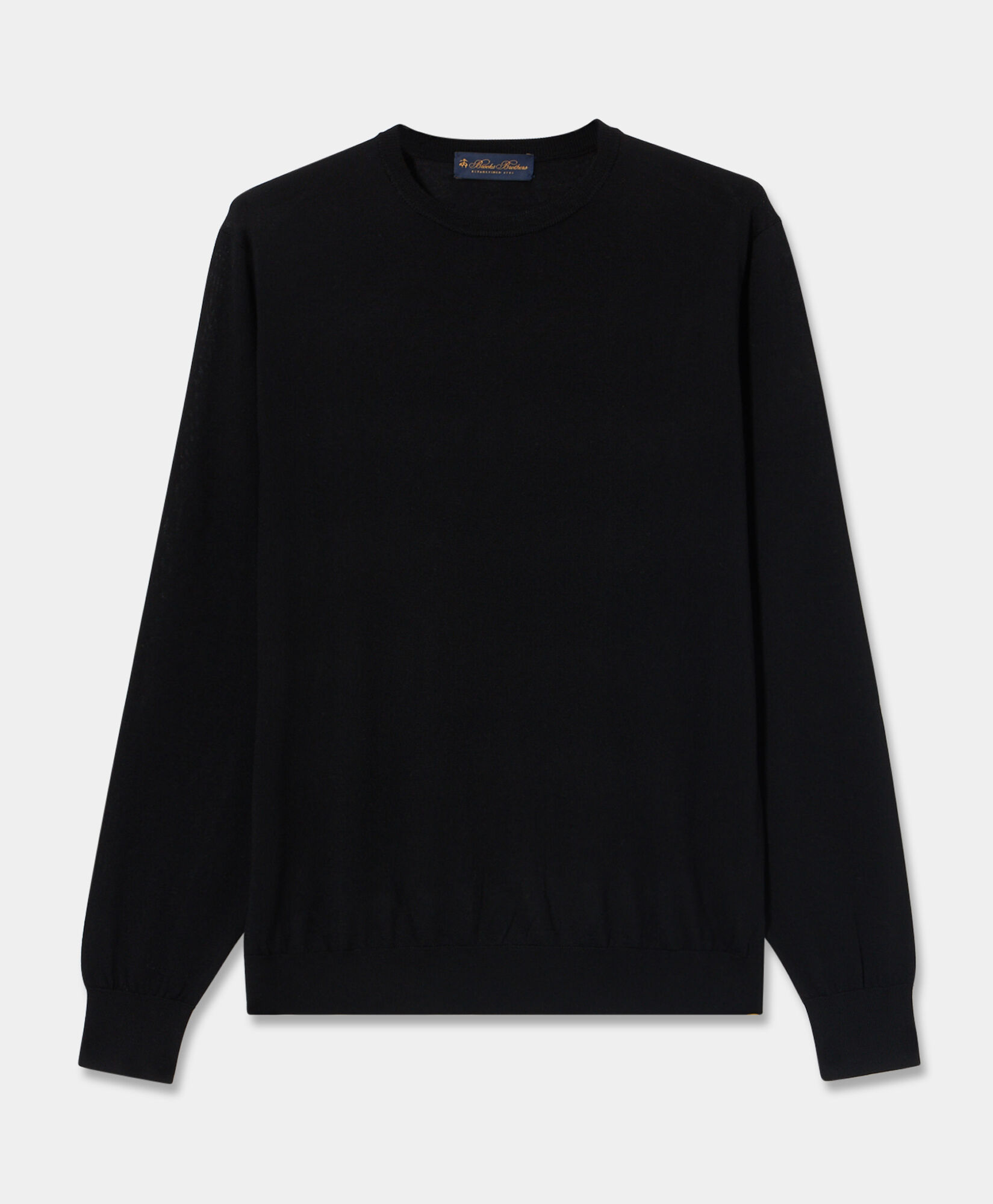 Brooks Brothers Merino Wool Crewneck Sweater Black KNCRN035WOPWO006BLAKP001
