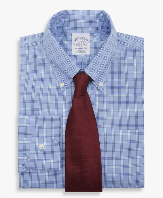 Brooks Brothers Camisa de vestir corte Regent regular de algodón Supima non-iron button down pinpoint Oxford Azul abierto 1000094096US100196525