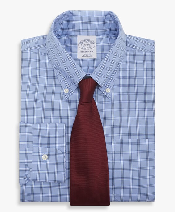 Brooks Brothers Camisa de vestir corte Regent regular de algodón Supima non-iron button down pinpoint Oxford Azul abierto 1000094096US100196525