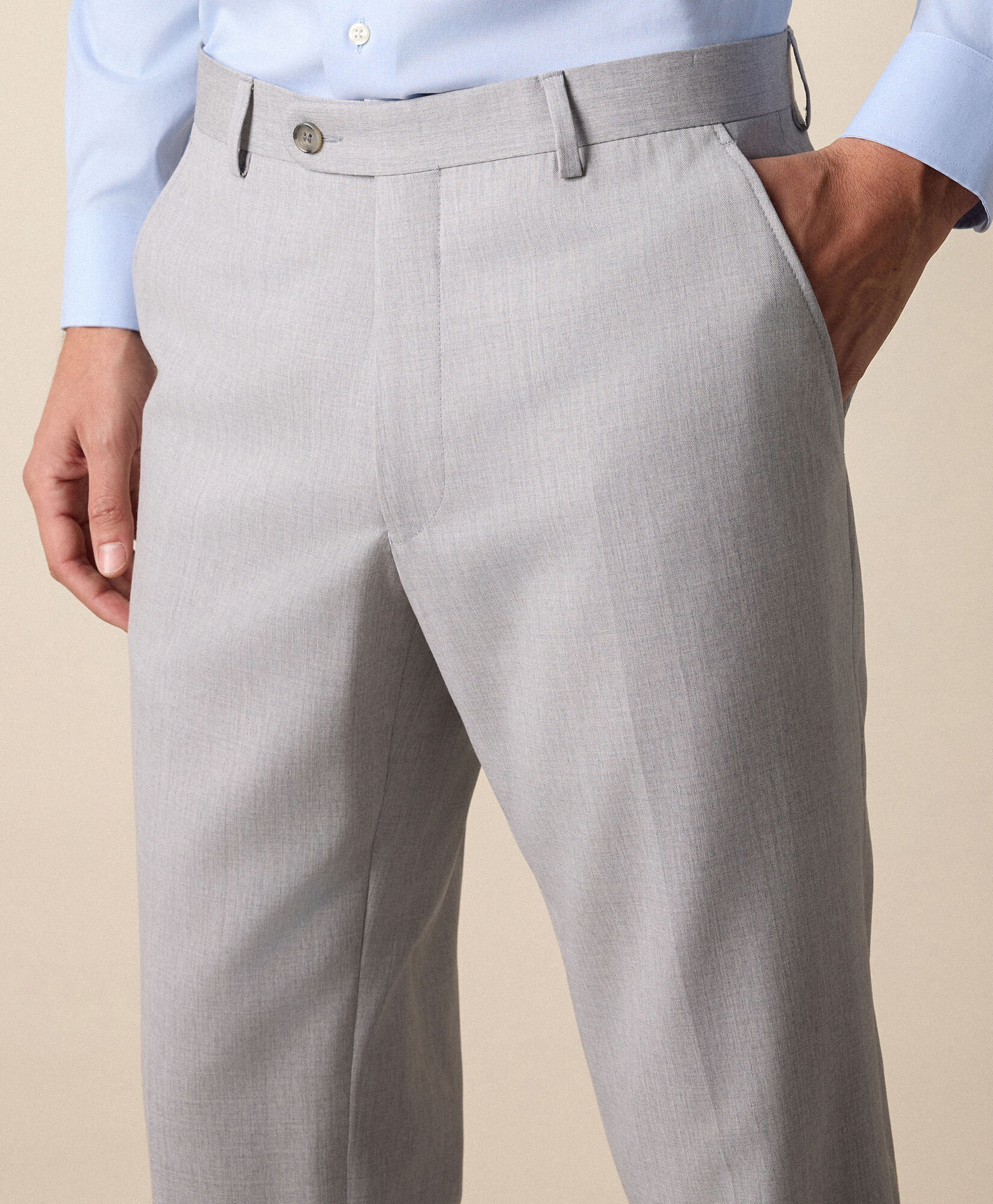 Brooks Brothers Virgin Wool Trousers Light Grey DTROU012WVPWV003LTGRP001