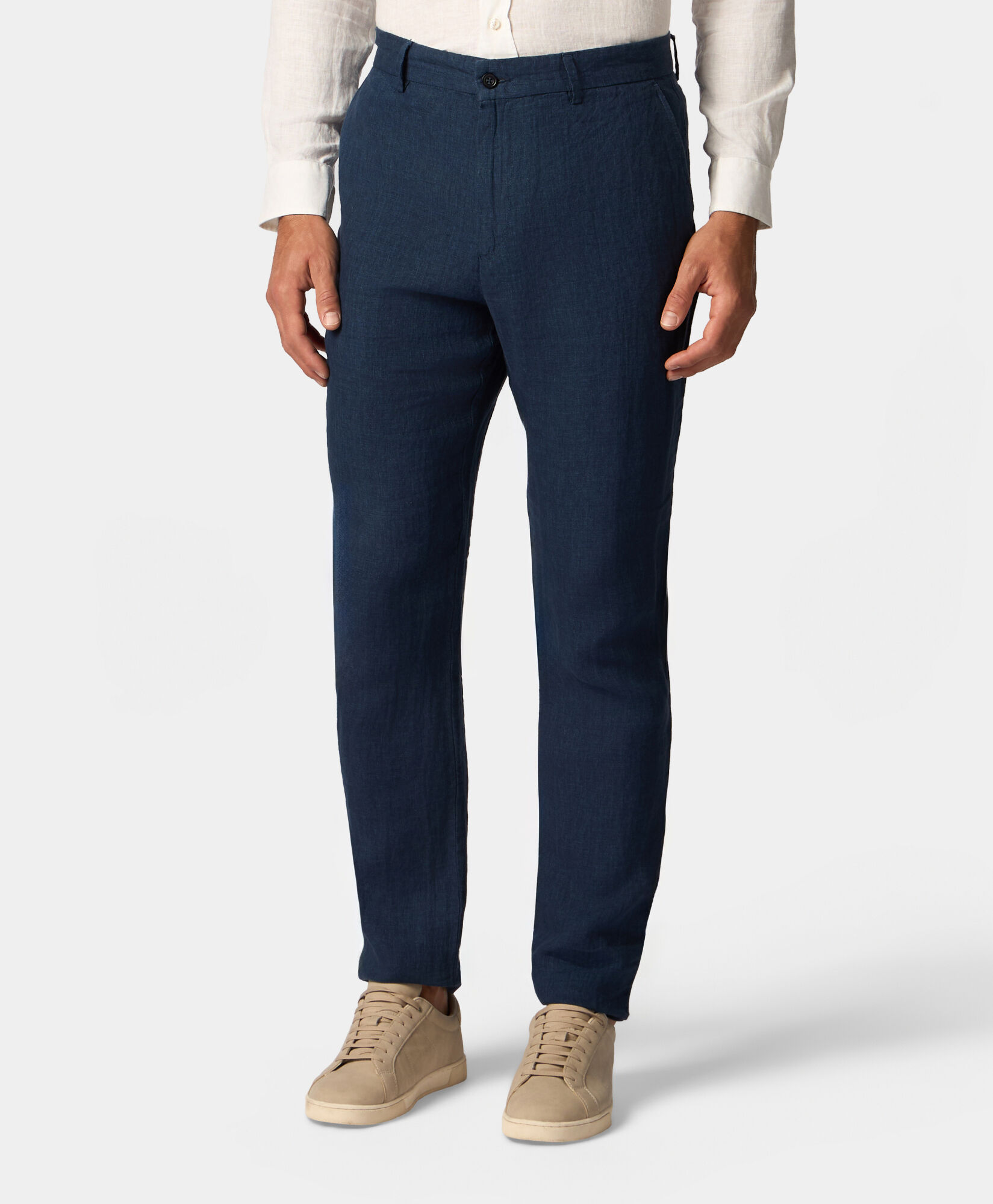 Brooks Brothers Linen Trousers Dark Navy DTROU021LIPLI001NAVYP003