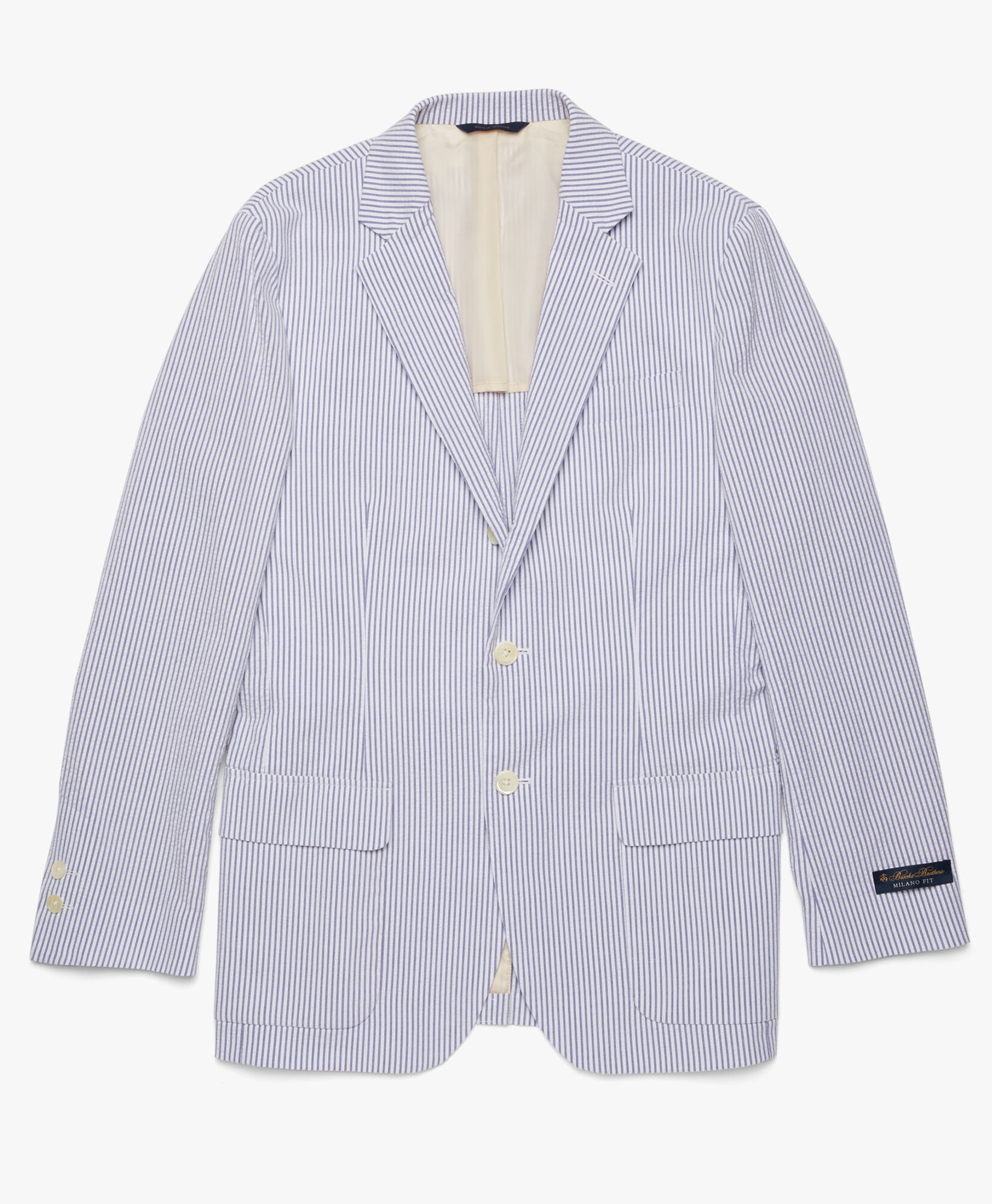 MilanoFitCottonSeersuckerSportCoat in Blu da Uomo Brooks Brothers EU