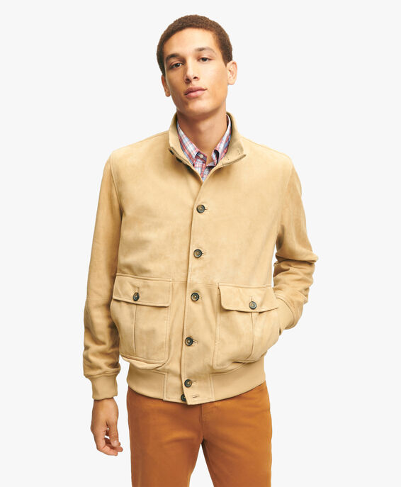 Brooks Brothers Giacca in pelle scamosciata Beige chiaro 1000093640US100197104