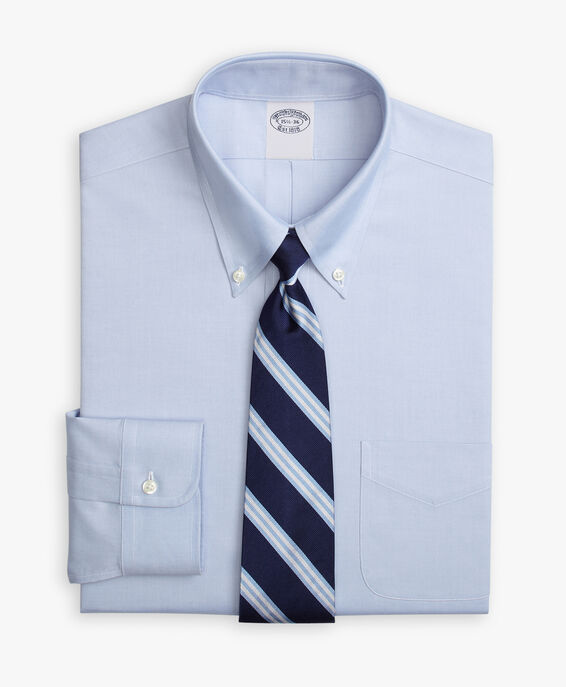 Brooks Brothers Camicia azzurra con vestibilità tradizionale non-iron in cotone Supima elasticizzato con collo button-down Blu chiaro 1000095083US100199379