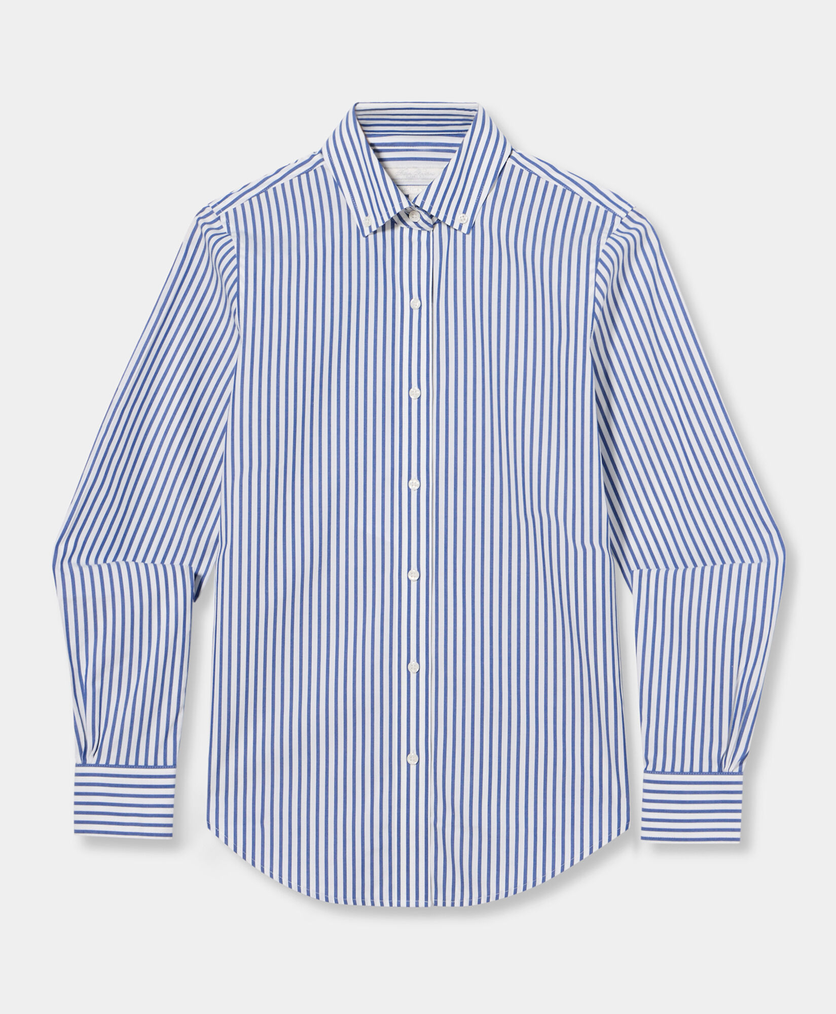 Brooks Brothers Classic Fit Non-Iron Striped Stretch Poplin Supima Shirt with Button Down Collar Blue 1000102840US100217298