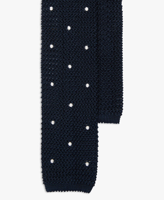 Brooks Brothers Gestrickte Krawatte mit Punktmuster Marineblau mit Print ACNEK040SEPSE001NAVYF001