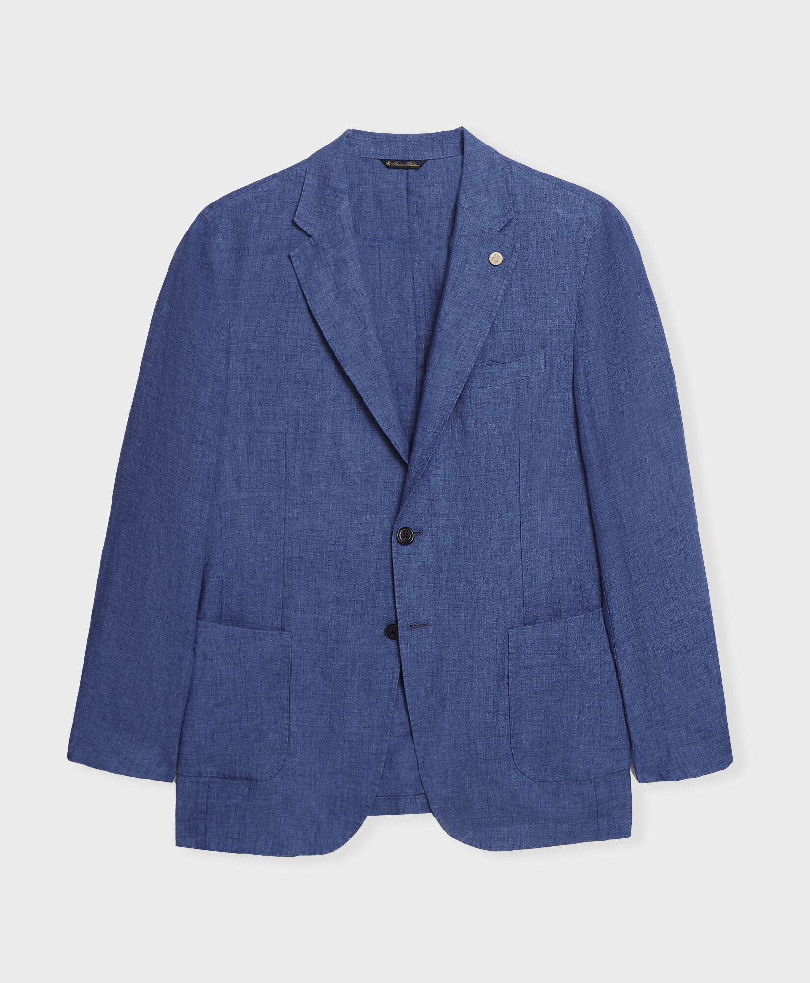 Brooks Brothers Linen Single-Breasted Blazer Denim Blue JKREG070LIPLI001DENIP001