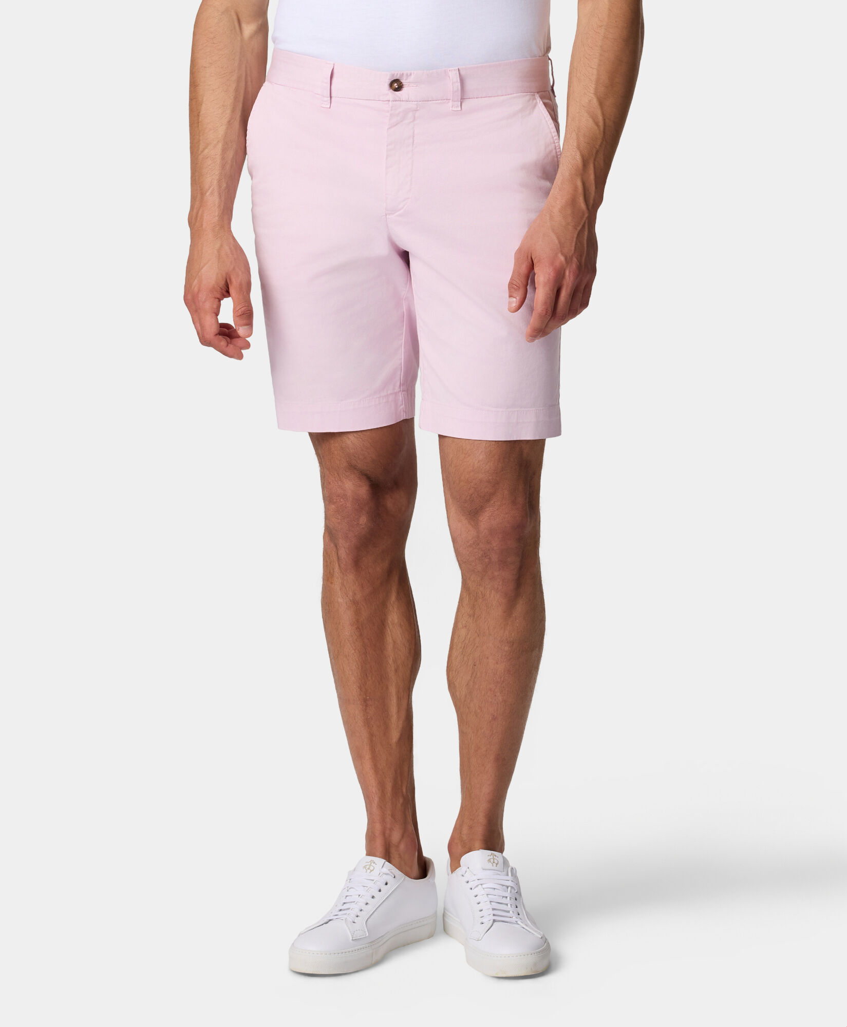 Brooks Brothers Stretch Cotton Gabardine Bermuda Shorts Pink CPBER007COBSP002PINKP001