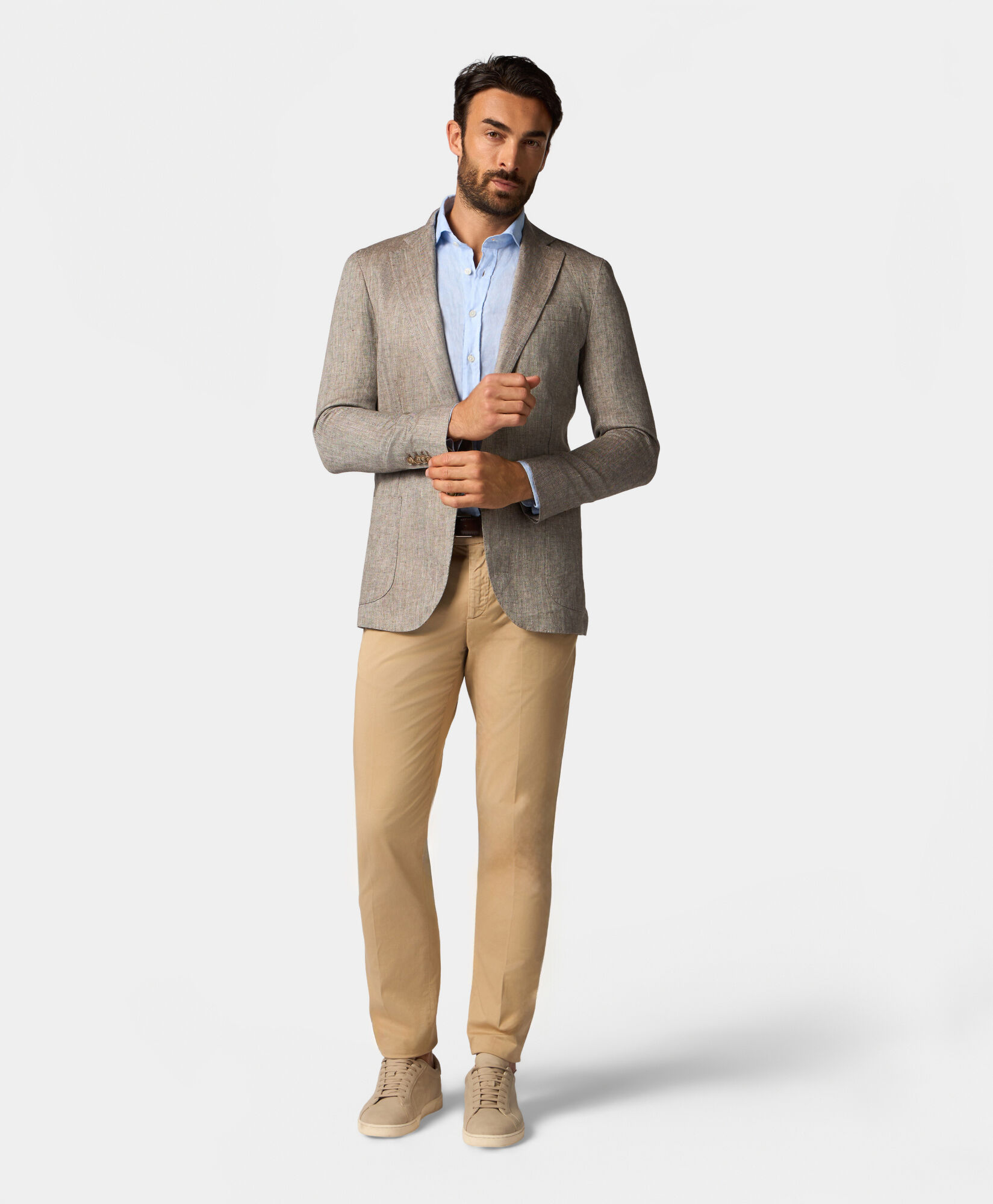 Brooks Brothers Chemise Slim Fit Casual en Lin Bleu Clair CSHSP002LIPLI001LTBLP001