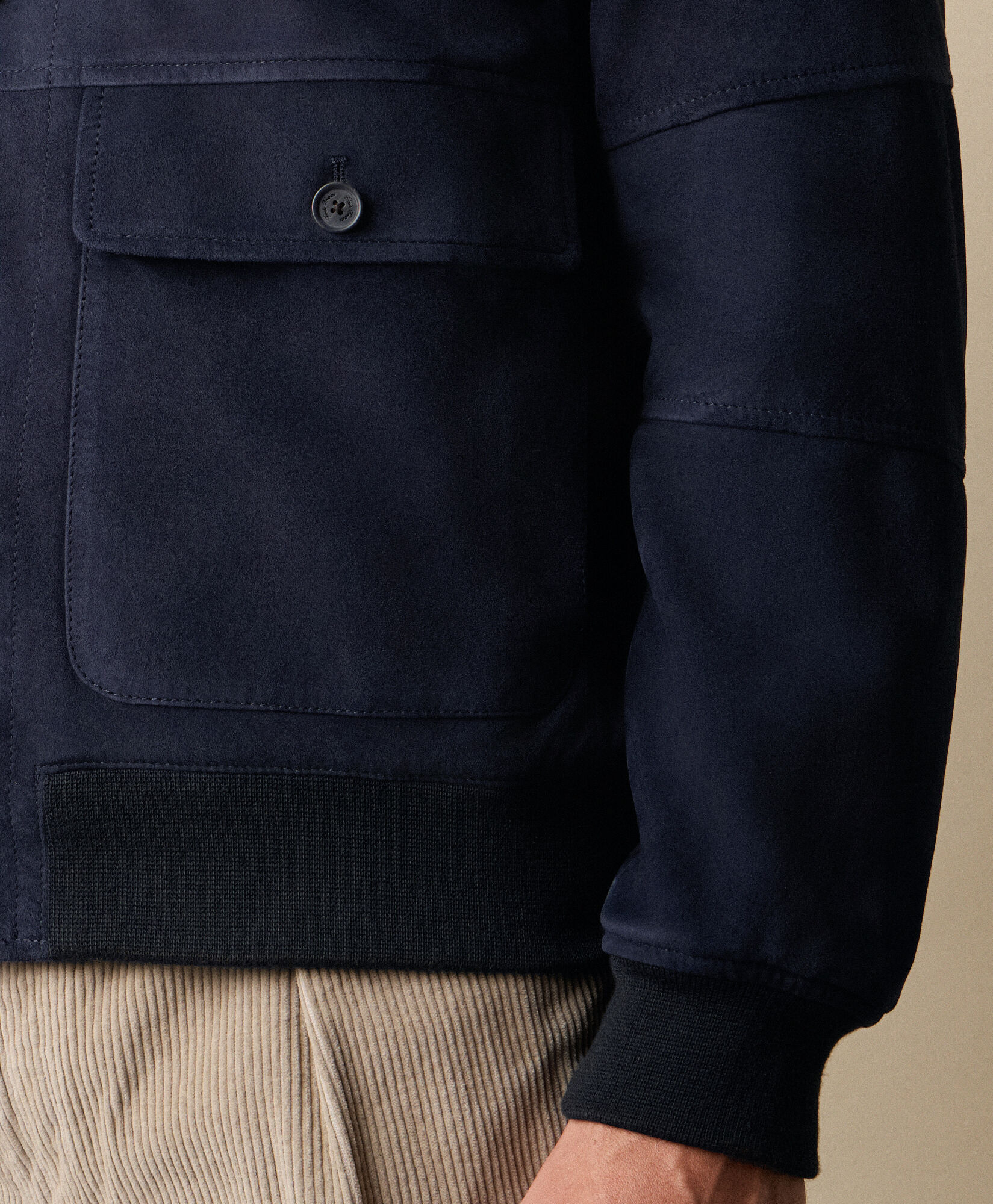 Brooks Brothers Bomber Suede Jacket Light Blue COBOM012LTPLT002BLUEP003