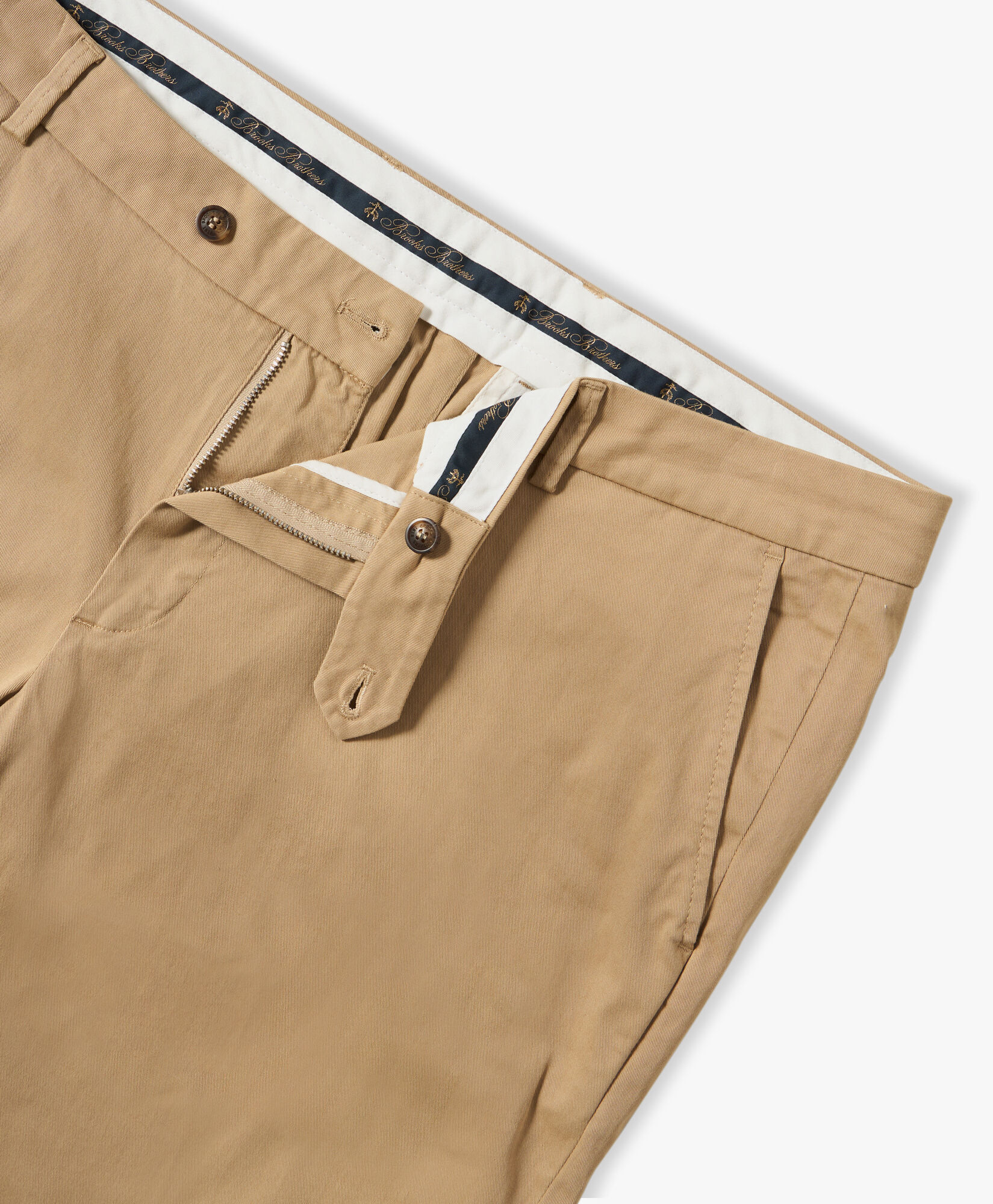 Khaki Slim Fit Double Twisted Cotton Chinos in Khaki for Men Brooks Brothers UK