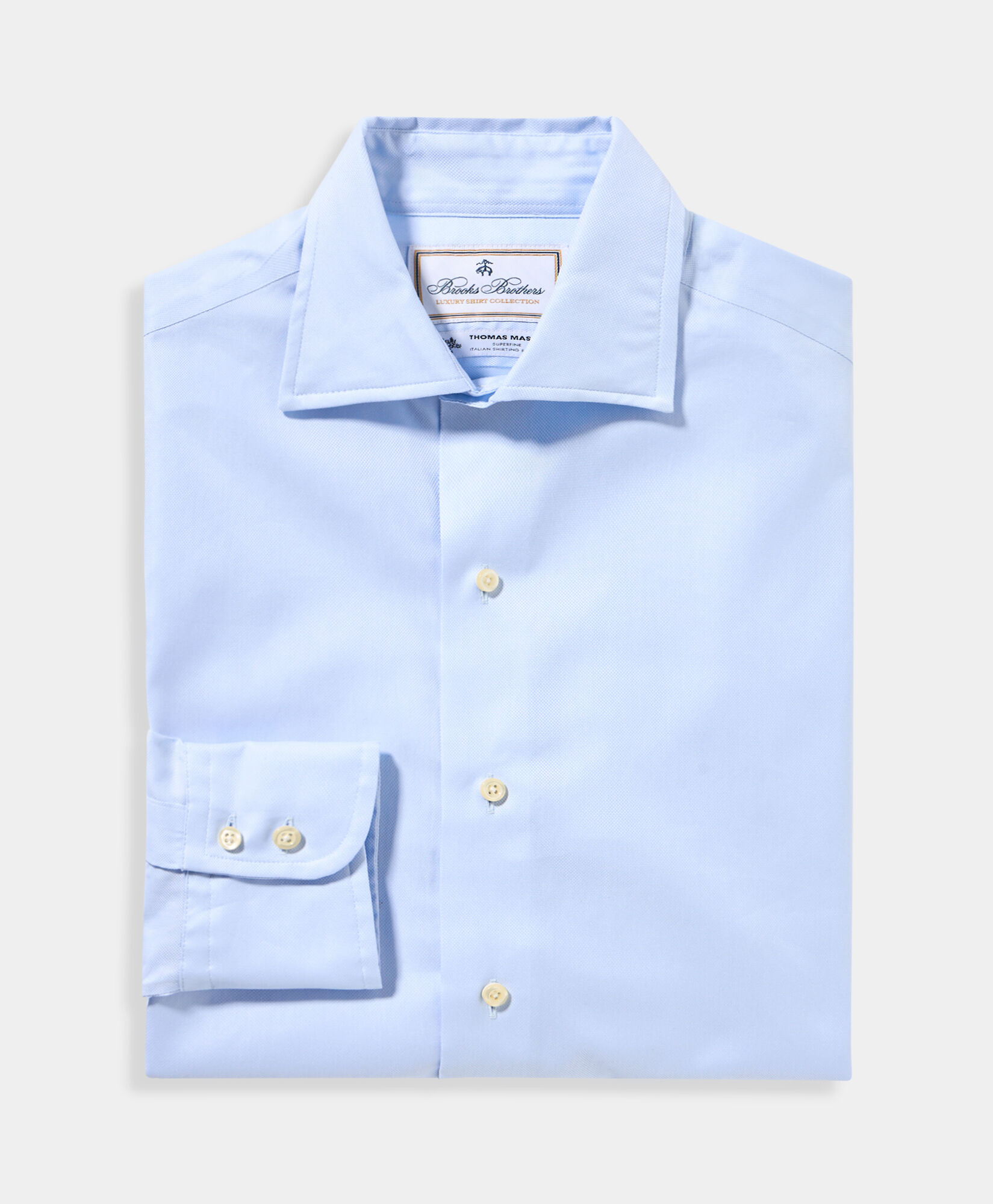 Brooks Brothers Chemise Thomas Mason Coupe Classique avec Col Anglais Spread Bleu Clair 1000104862US100223402
