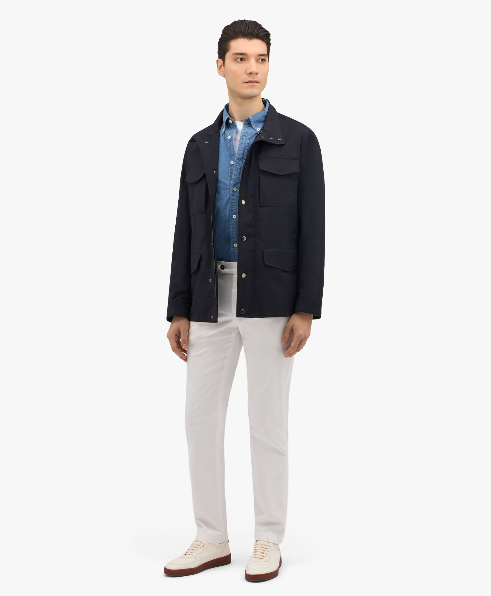 Navy Virgin Wool Field Jacket