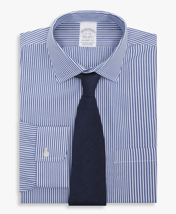 Brooks Brothers Camisa azul regular fit non-iron de algodón con cuello ainsley Azul 1000096988US100204122