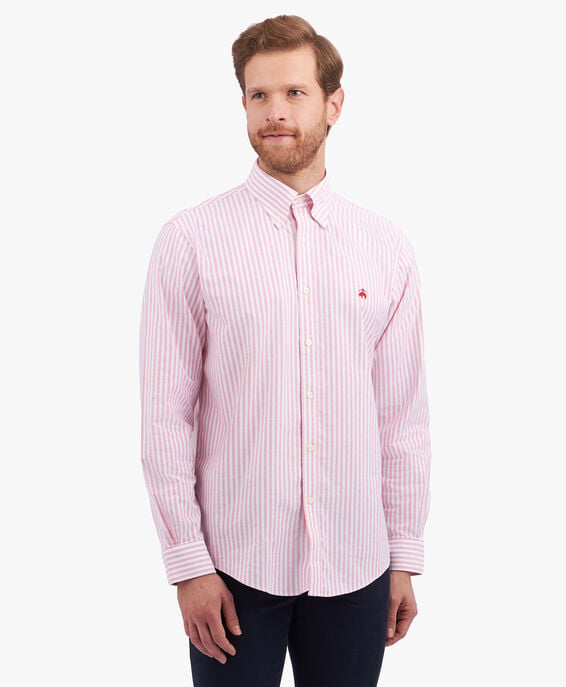 Brooks Brothers Camisa informal de algodón elástico de rayas rojas non-iron corte Regular con cuello button down Rojo 1000095915US100201242
