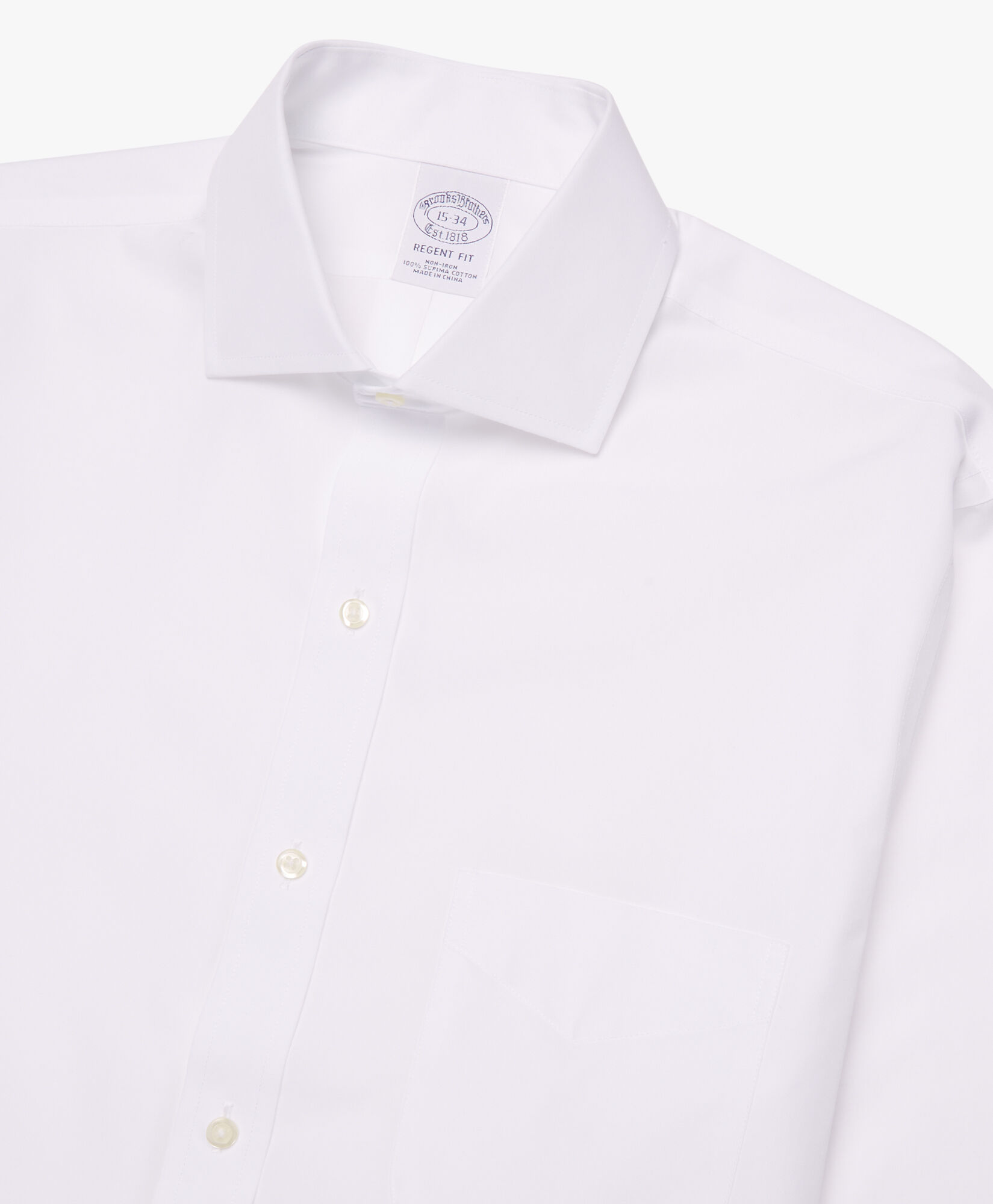 Regular Fit White Non Iron Spread Collar Dress Shirt in White for Men Brooks Brothers UK