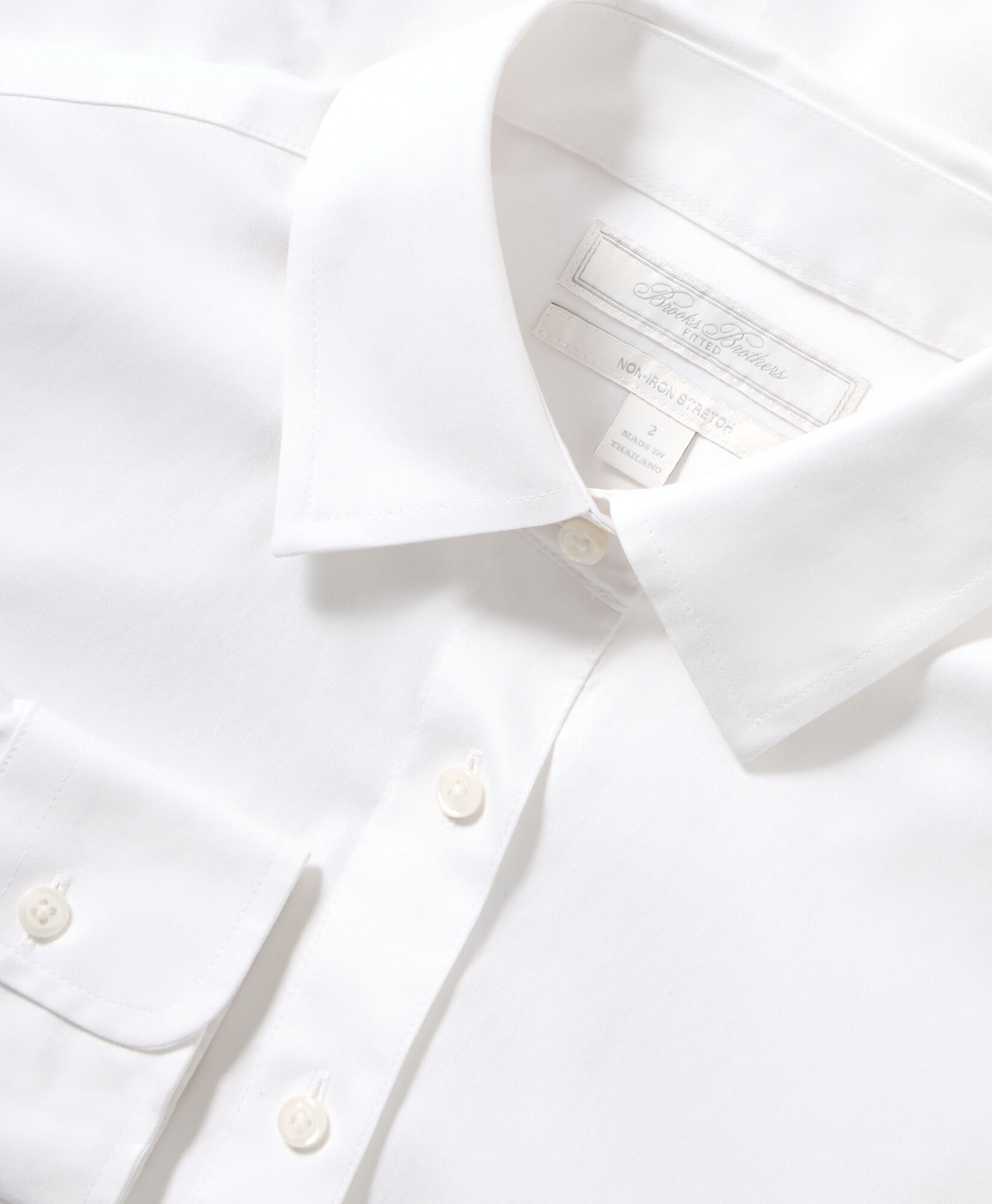 Brooks Brothers Fitted Non-Iron Oxford Pinpoint Supima Shirt with Forward Point Collar White 1000102822US100217235