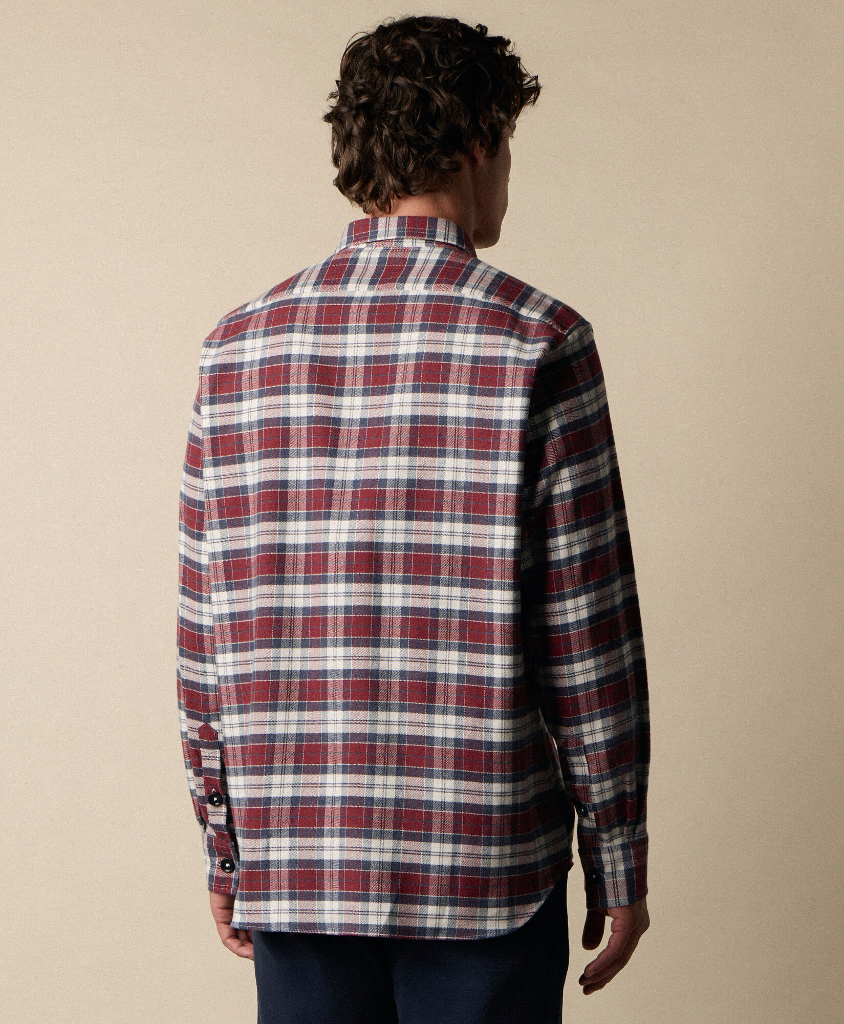 Brooks Brothers Plaid Cotton Flannel Overshirt with Flap Pockets Red CSHAV001COPCO001REDF0001