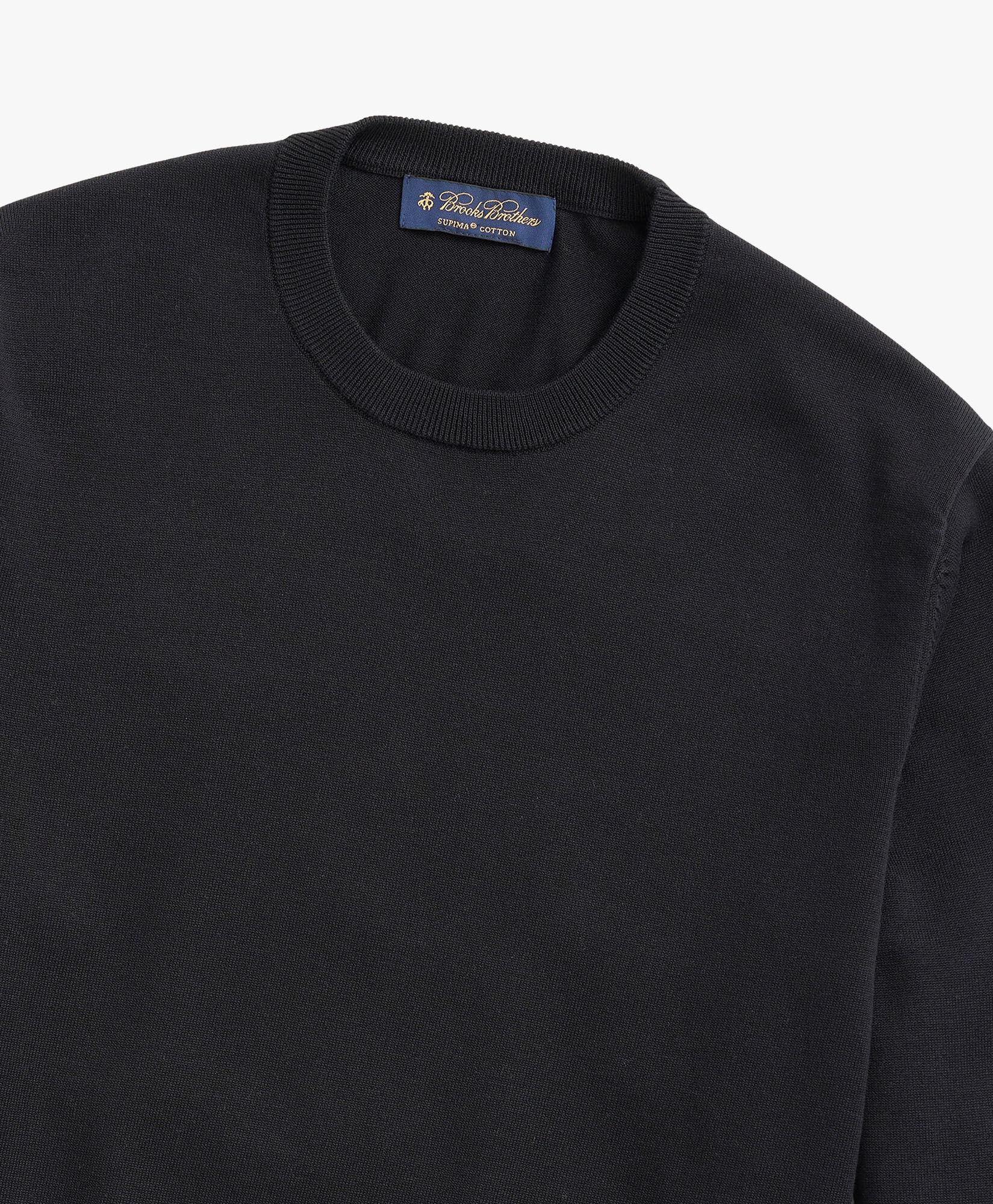Supima Cotton Crewneck Sweater in Black for Men Brooks Brothers UK