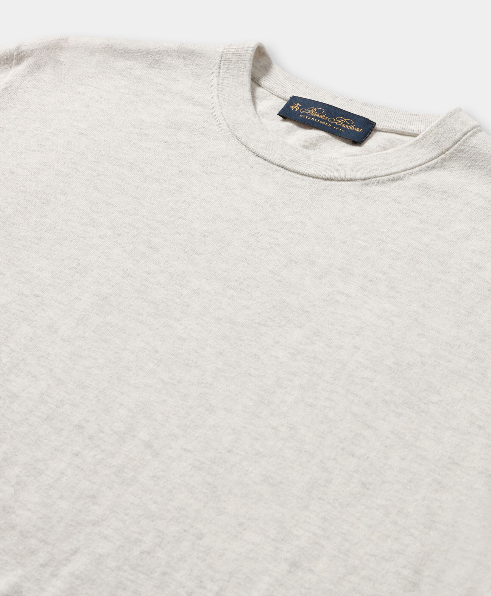 Brooks Brothers Sweter z Okrągłym Dekoltem z Bawełny i Kaszmiru Lód KNCRN079COBWS002ICEPL001