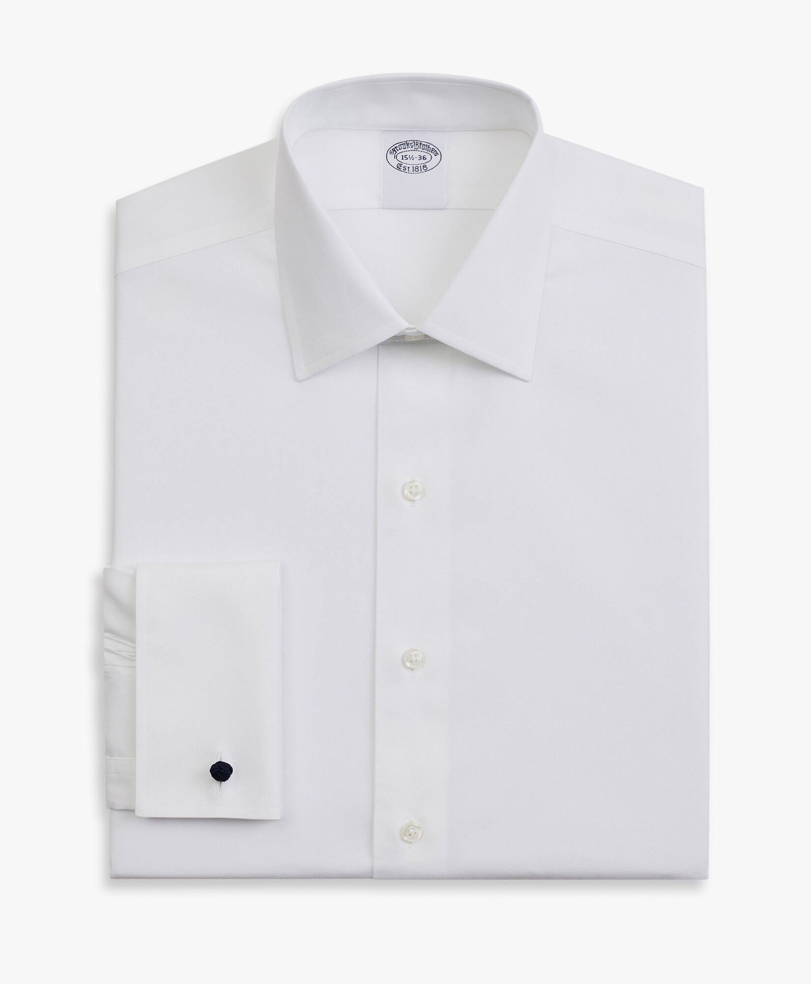 Brooks Brothers Regular Fit Non-Iron Stretch Cotton Shirt with Ainsley Collar White 1000096430US100201323