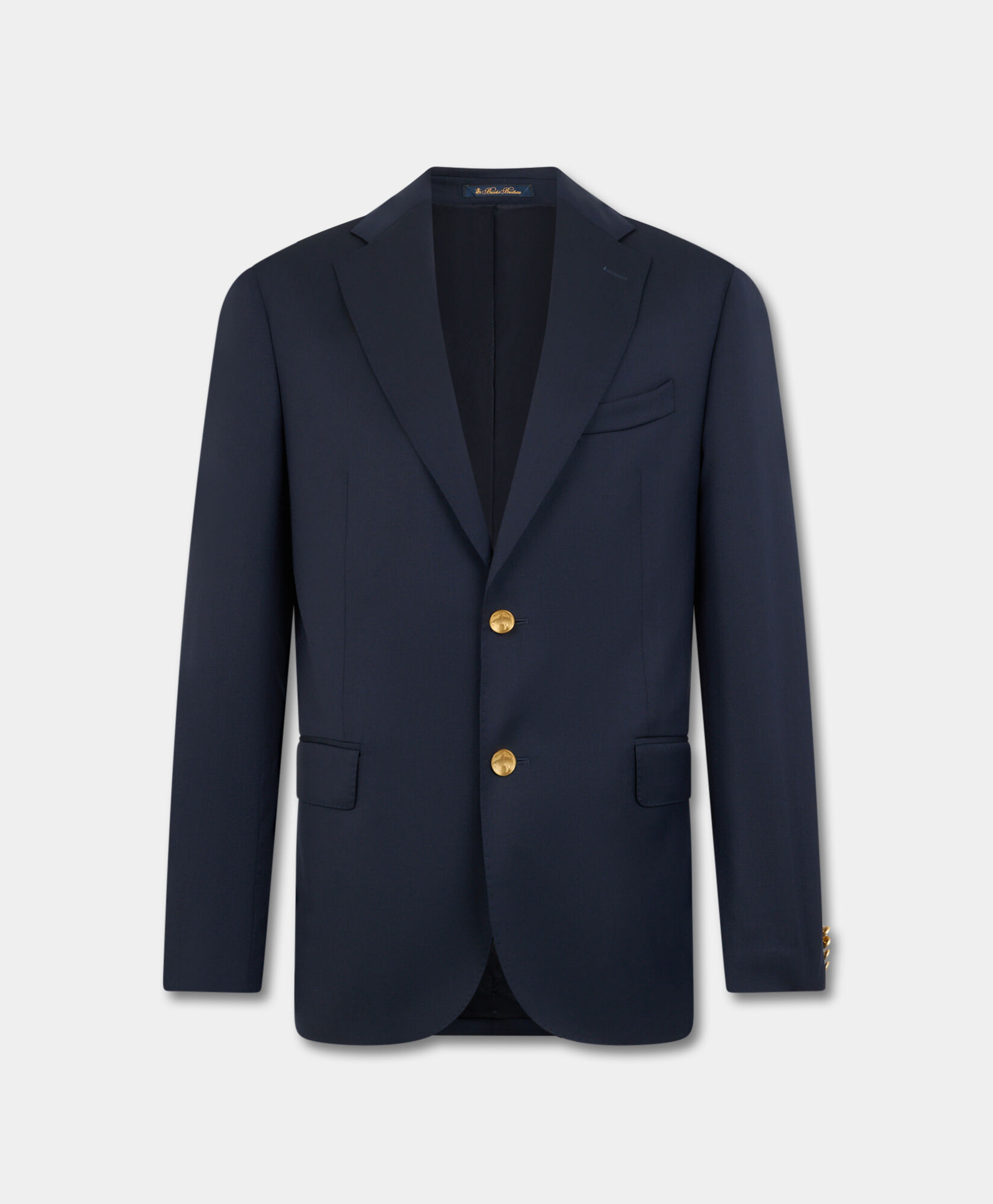 Brooks Brothers Blazer en Laine Vierge avec Boutons Dorés Bleu Marine JKREG085WVPWV003NAVYP004