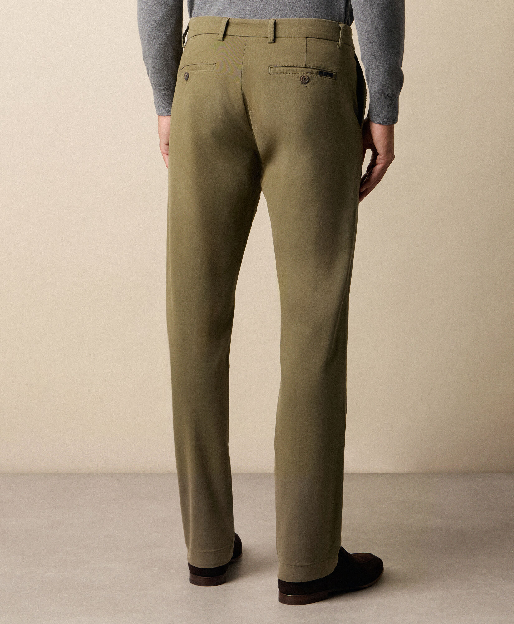 Brooks Brothers Chino Regular Fit in Cotone Elasticizzato Microtwill Kaki CPCHI062COBSP002KHAKP001