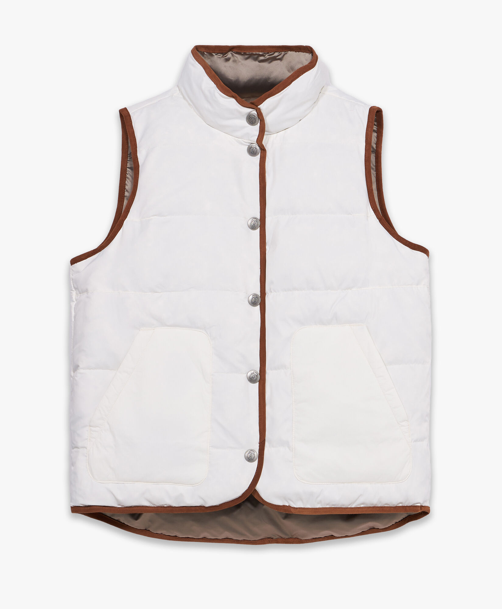 Beige and White Vest in Beige and White for Women Brooks Brothers UK