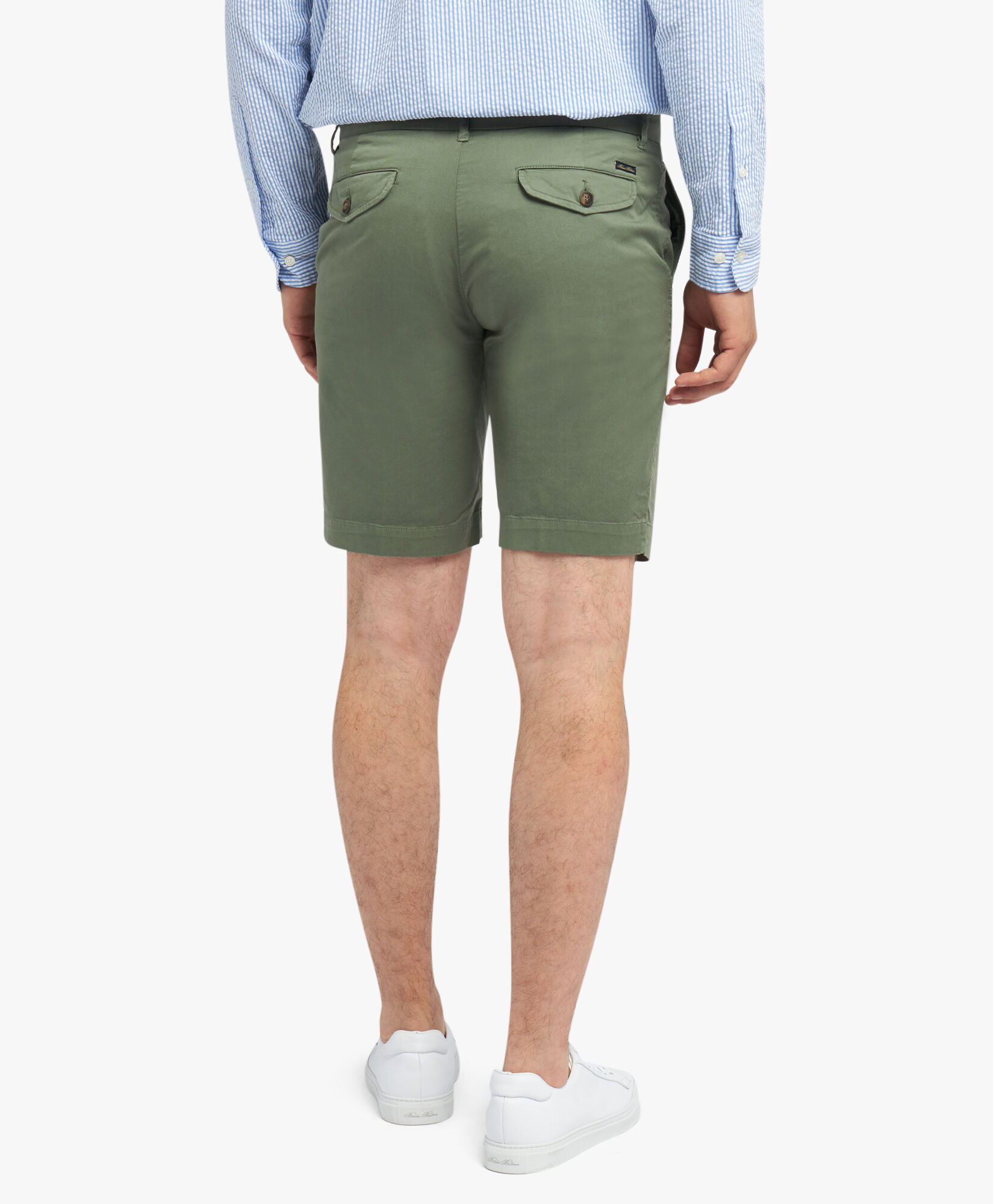 Brooks Brothers Stretch Cotton Gabardine Bermuda Shorts Military CPBER007COBSP002MILIP001