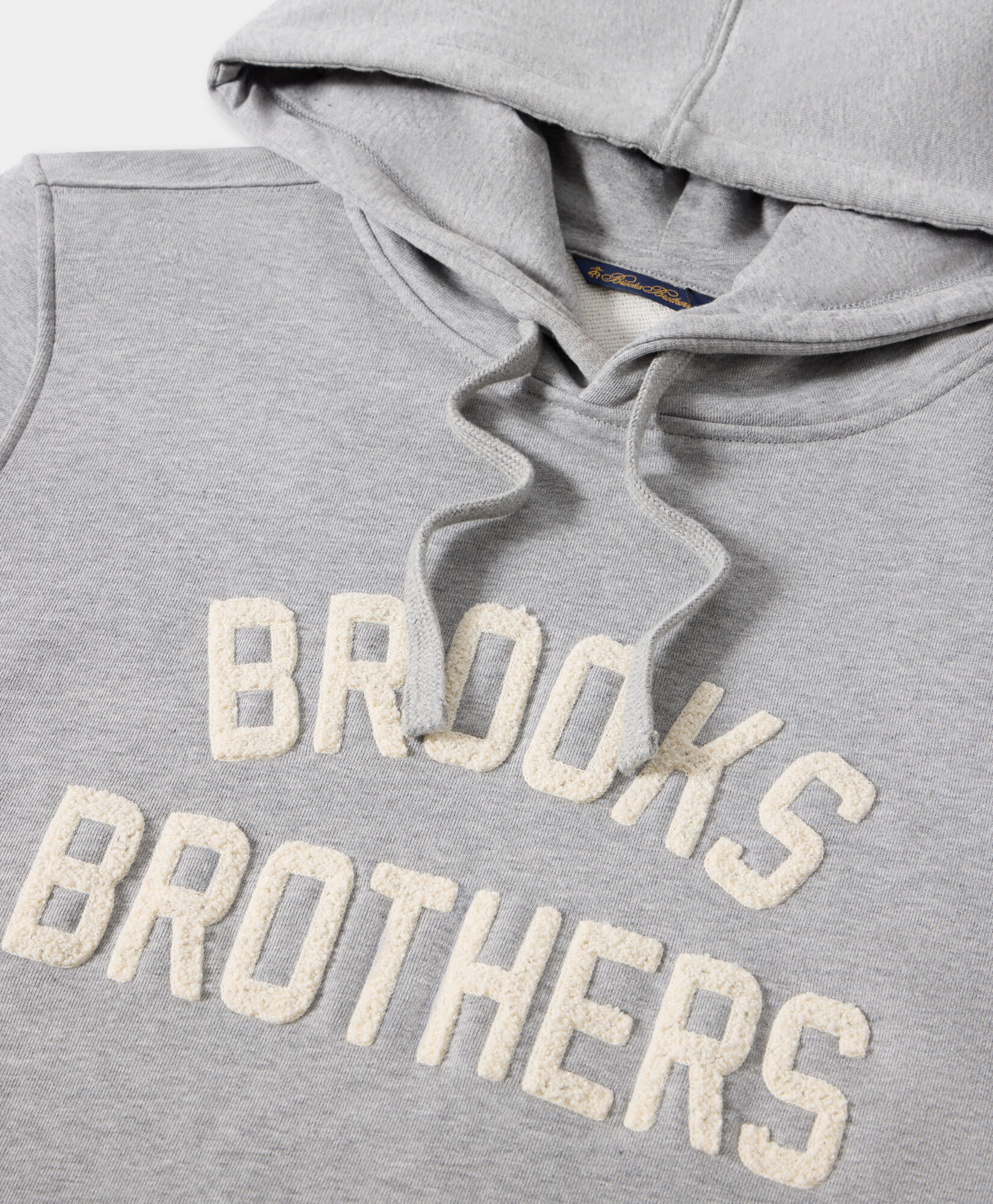 Brooks Brothers Terry Logo-Embroidered Hoodie Light Grey SWHOD001COPCO001LTGRP001