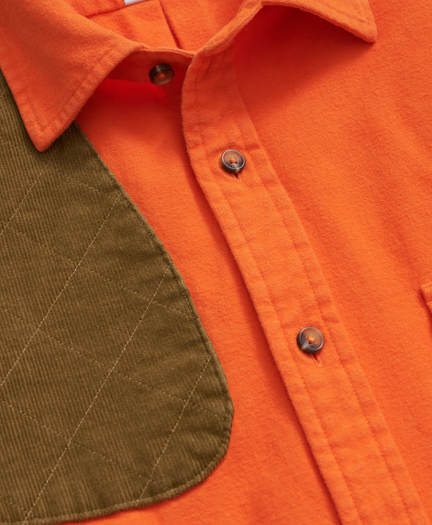 Brooks Brothers Regular Fit Corduroy Shirt with Ainsley Collar Orange 1000104548US100221420