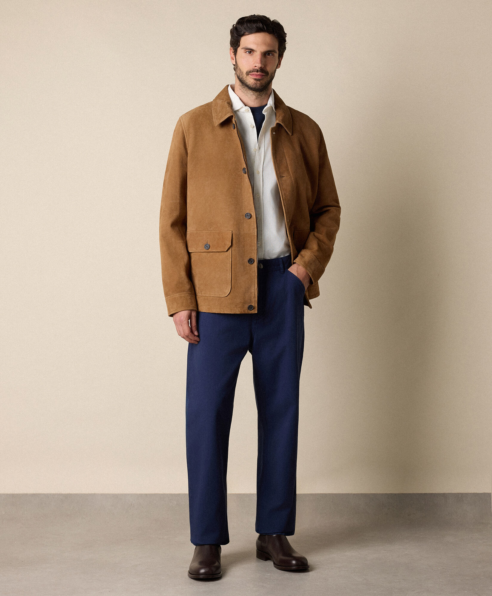 Brooks Brothers Pantalone 5-Pocket in Gabardine di Cotone Elasticizzato Blu CPFPK038COPCO001BLUEP001