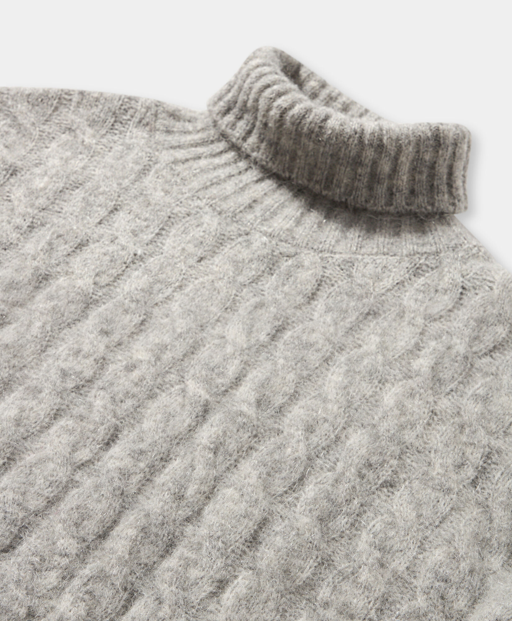 Brooks Brothers Rollkragenpullover aus gebürsteter Lammwolle Graumeliert KNTRT022WMBWE001GRYMP001