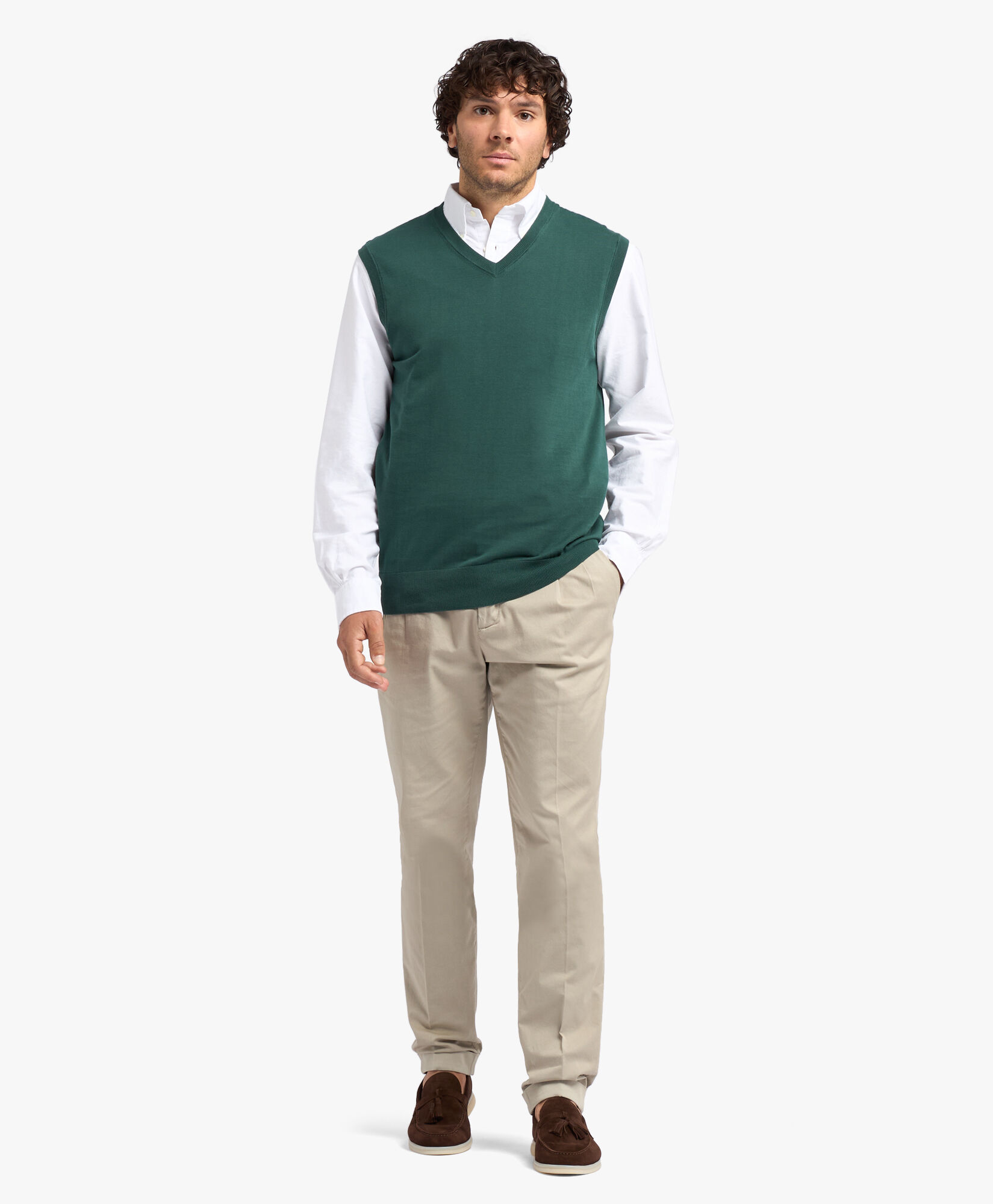 Green Cotton Sweater Vest in Green for Men Brooks Brothers EU