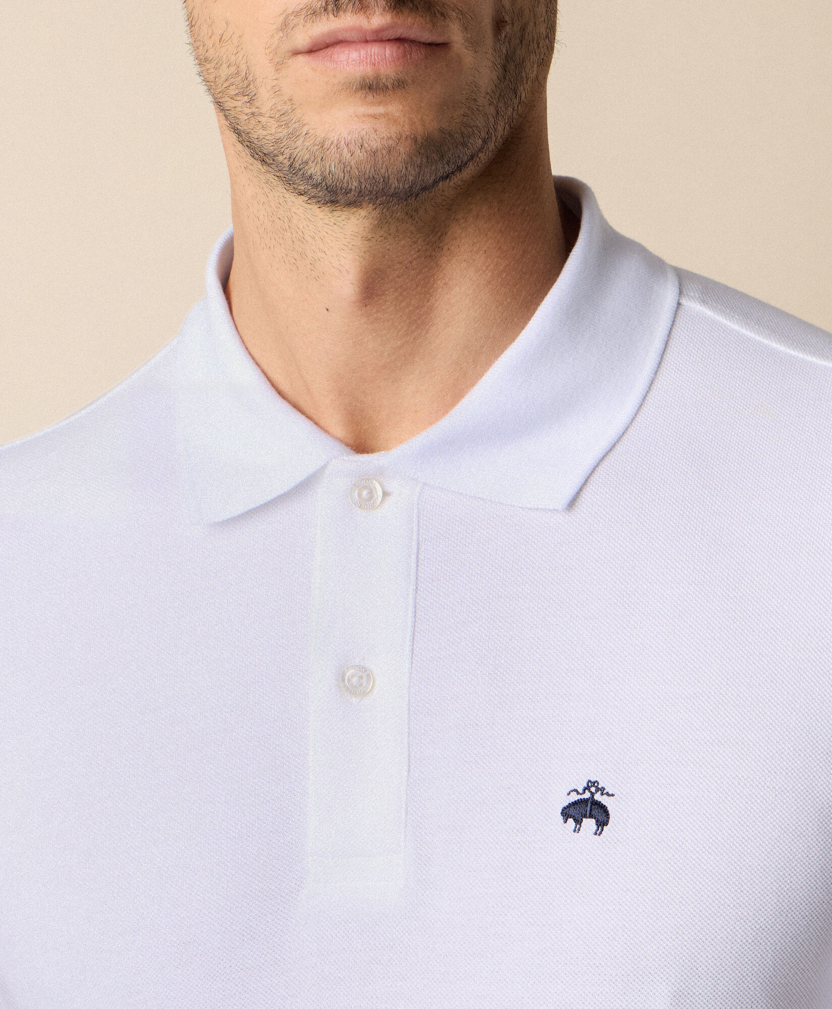 Brooks Brothers Piqué Cotton Polo White POJERL10COBEA001WHITP001
