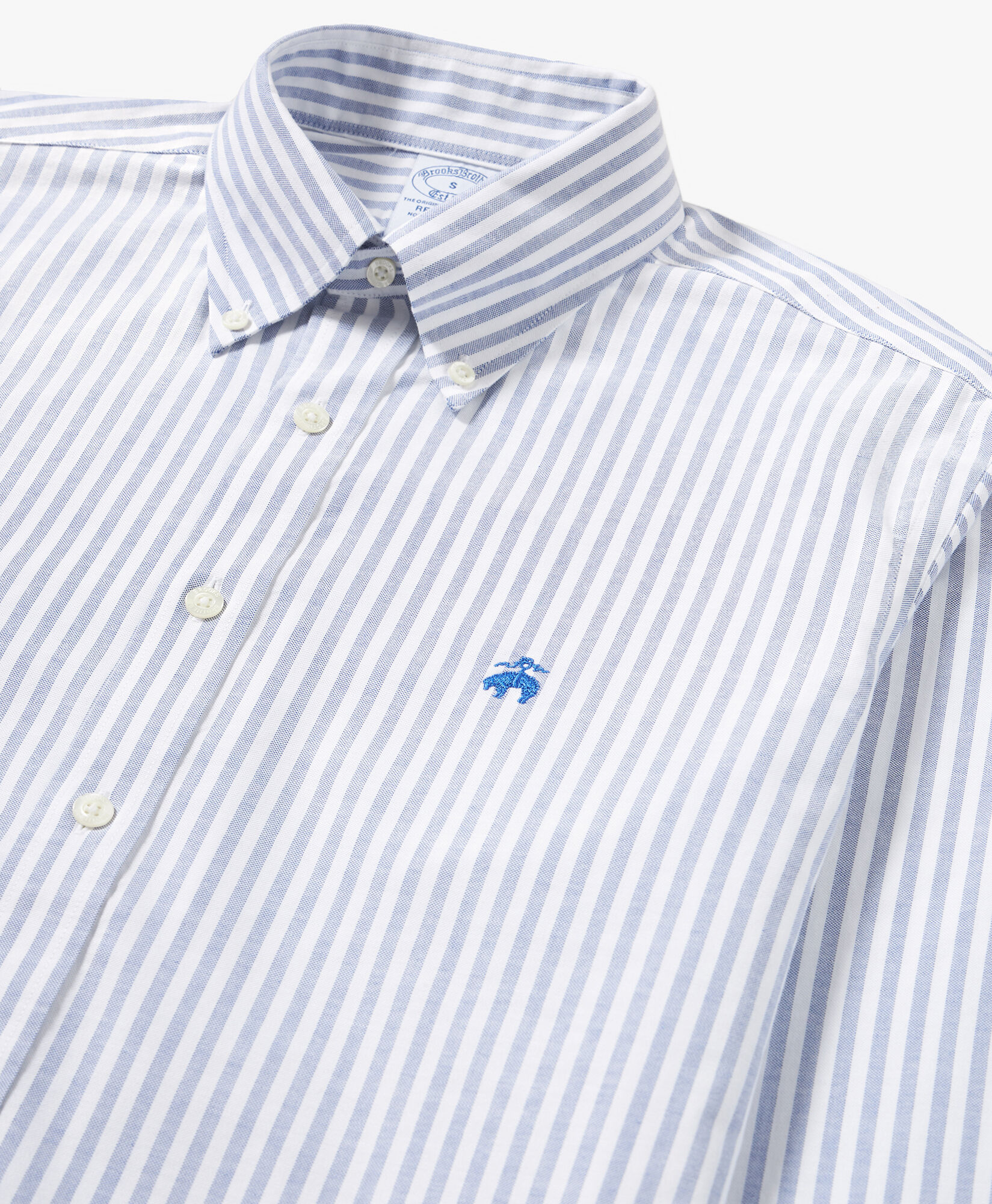 Camicia casual Regular Fit non iron in cotone elasticizzato a righe blu con colletto button down in Blu chiaro da Uomo Brooks Brothers EU
