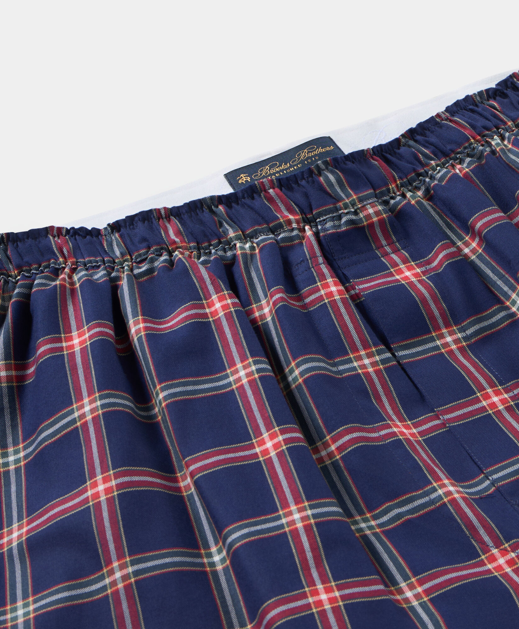 Brooks Brothers Plaid Cotton Boxer Shorts Blue UNDER016COPCO001BLUEF001