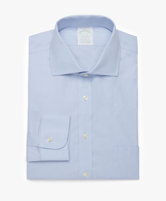 Brooks Brothers Camisa azul pastel slim fit non-iron de algodón elástico con cuello semifrancés Azul claro/pastel 1000076972US100157919