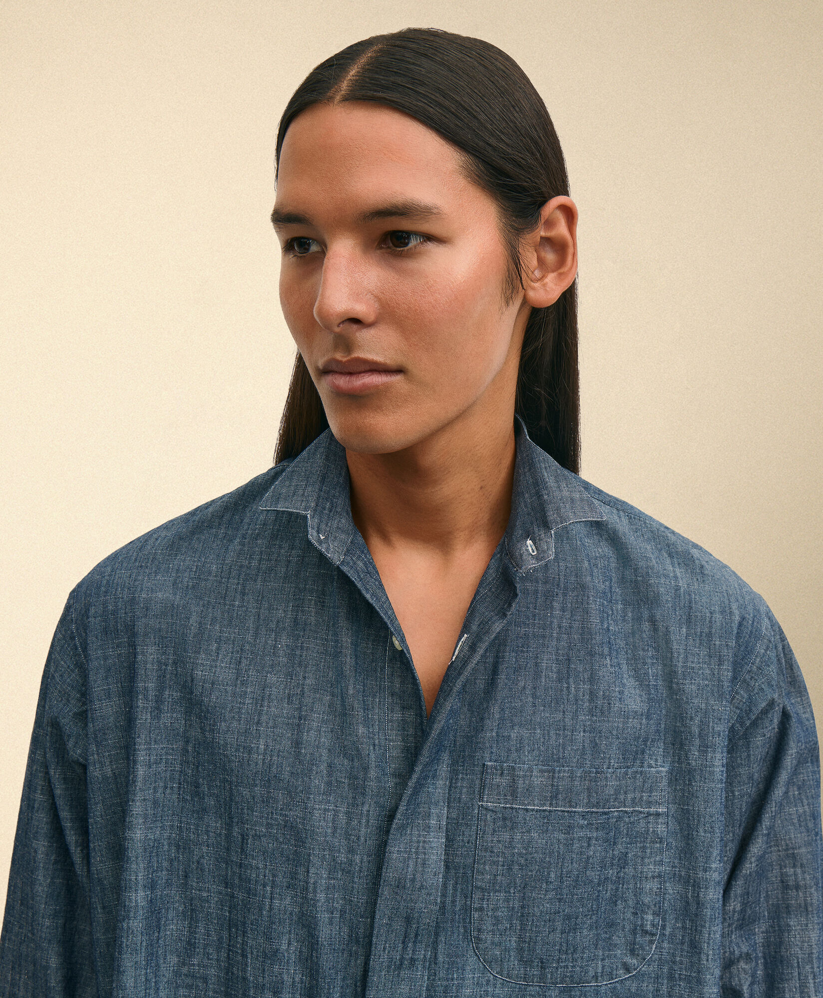 Brooks Brothers Brooks Brothers x Engineered Garments - Oversized Wing Collar Shirt Blue 1000107578US100228090