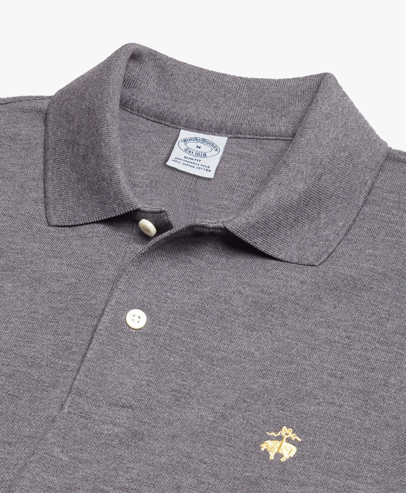Charcoal Slim Fit Golden Fleece Stretch Supima Polo Shirt in Charcoal for Men Brooks Brothers UK
