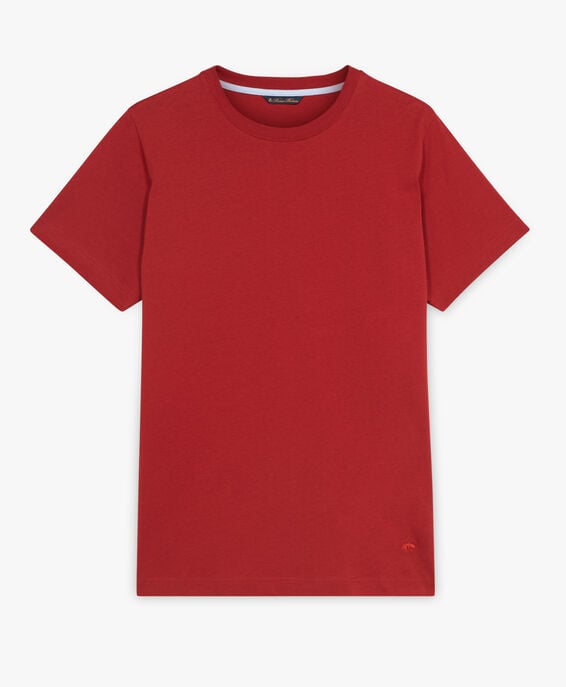 Brooks Brothers Rotes Baumwoll-T-Shirt mit Rundhalsausschnitt Rot KNTSH003COPCO001REDPL001