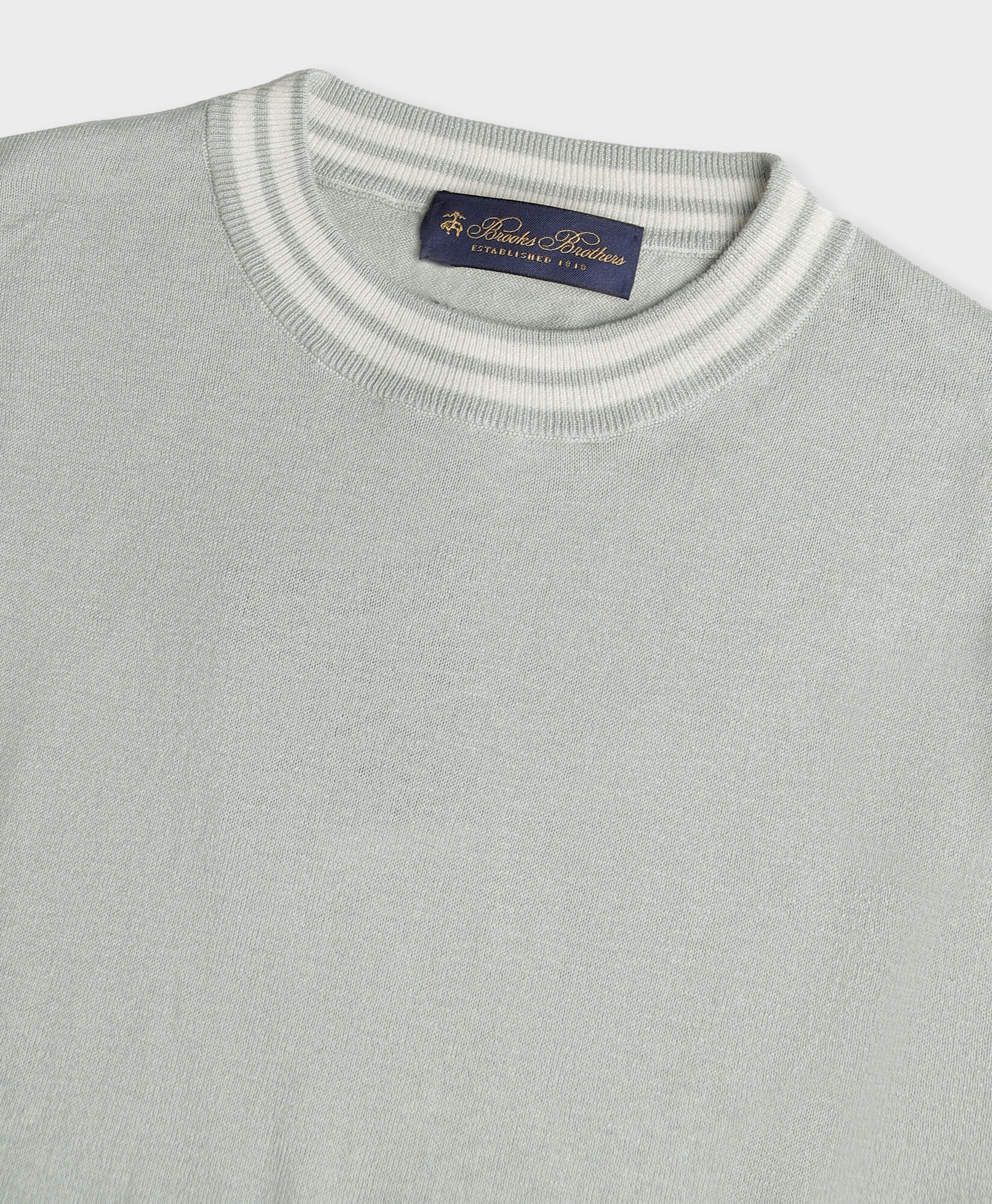 Brooks Brothers Organic Cotton-Linen T-shirt Teal KNCRN049COBLI004TEALP001