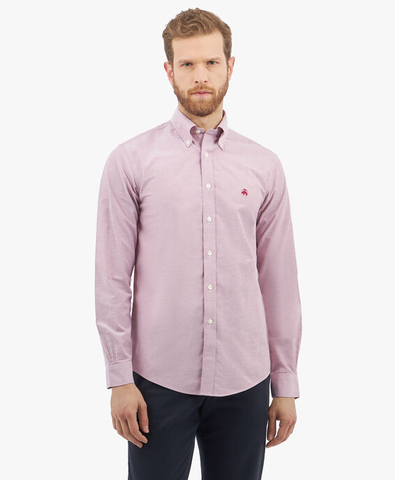 Brooks Brothers Camisa non-iron de algodón elástico rojo corte Regular con cuello button down Rojo oscuro 1000095661US100204595