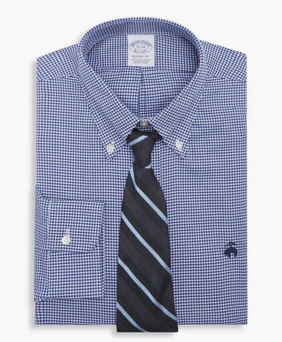 Brooks Brothers Blaues Regular-Fit Non-Iron Hemd aus Baumwollstretch mit Button-Down-Kragen Blau 1000096970US100204104