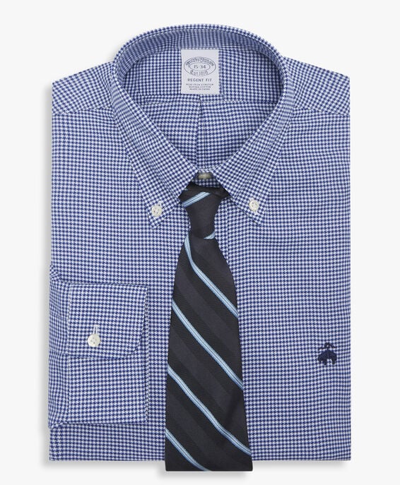 Brooks Brothers Camisa azul regular fit non-iron de algodón elástico con cuello button down Azul 1000096970US100204104