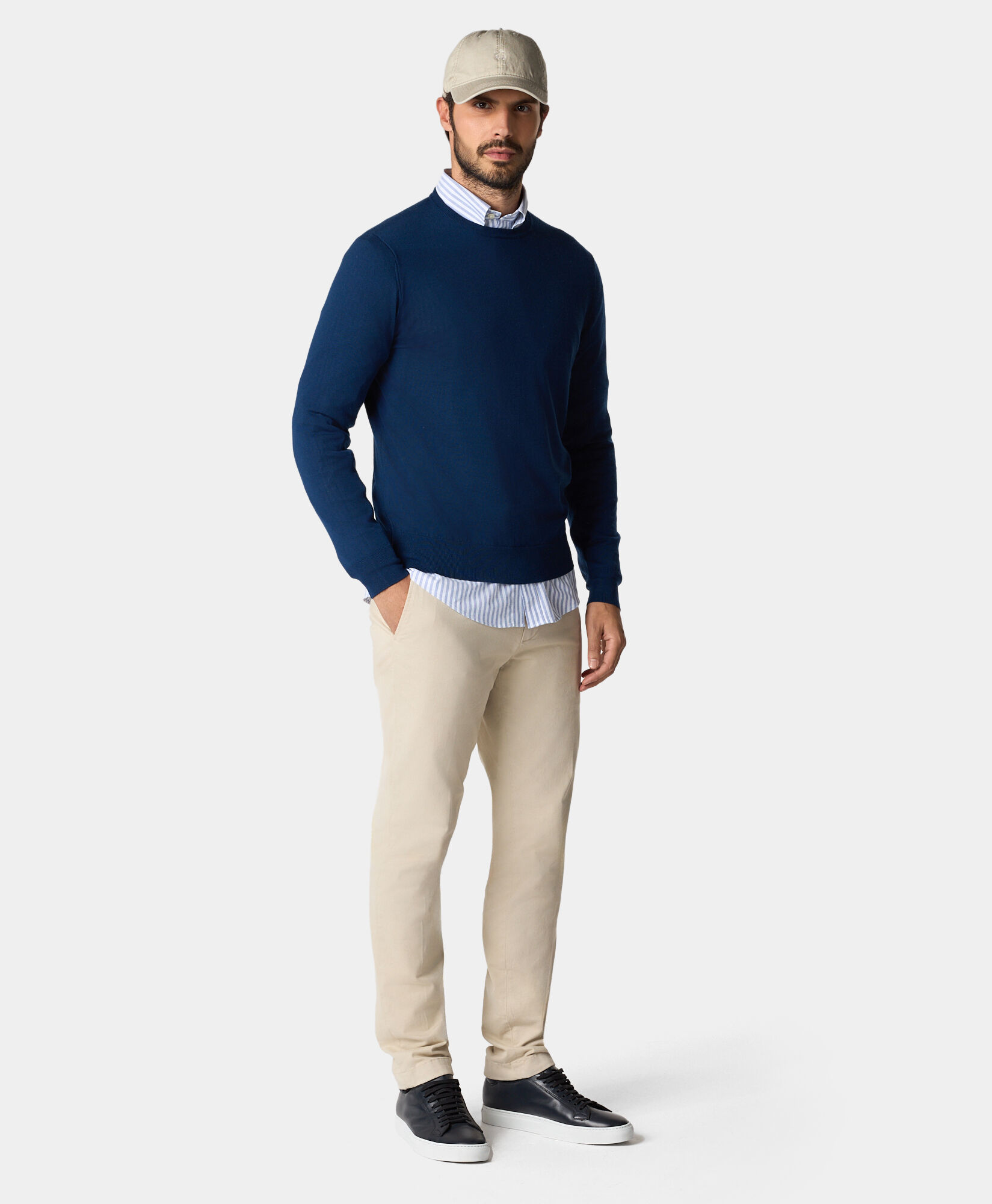 Brooks Brothers Merino Wool Crewneck Sweater Bluette KNCRN035WOPWO006BLUTP001