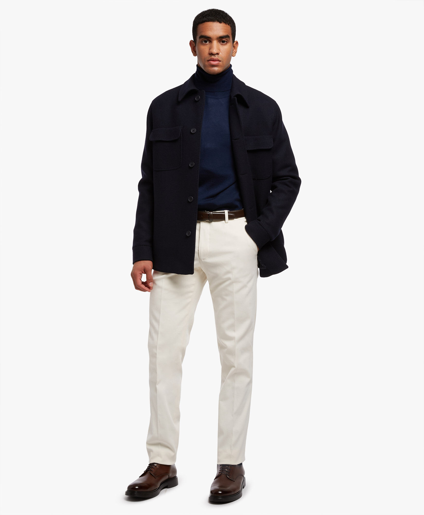 Giacca camicia in misto lana in Blu Brooks Brothers EU