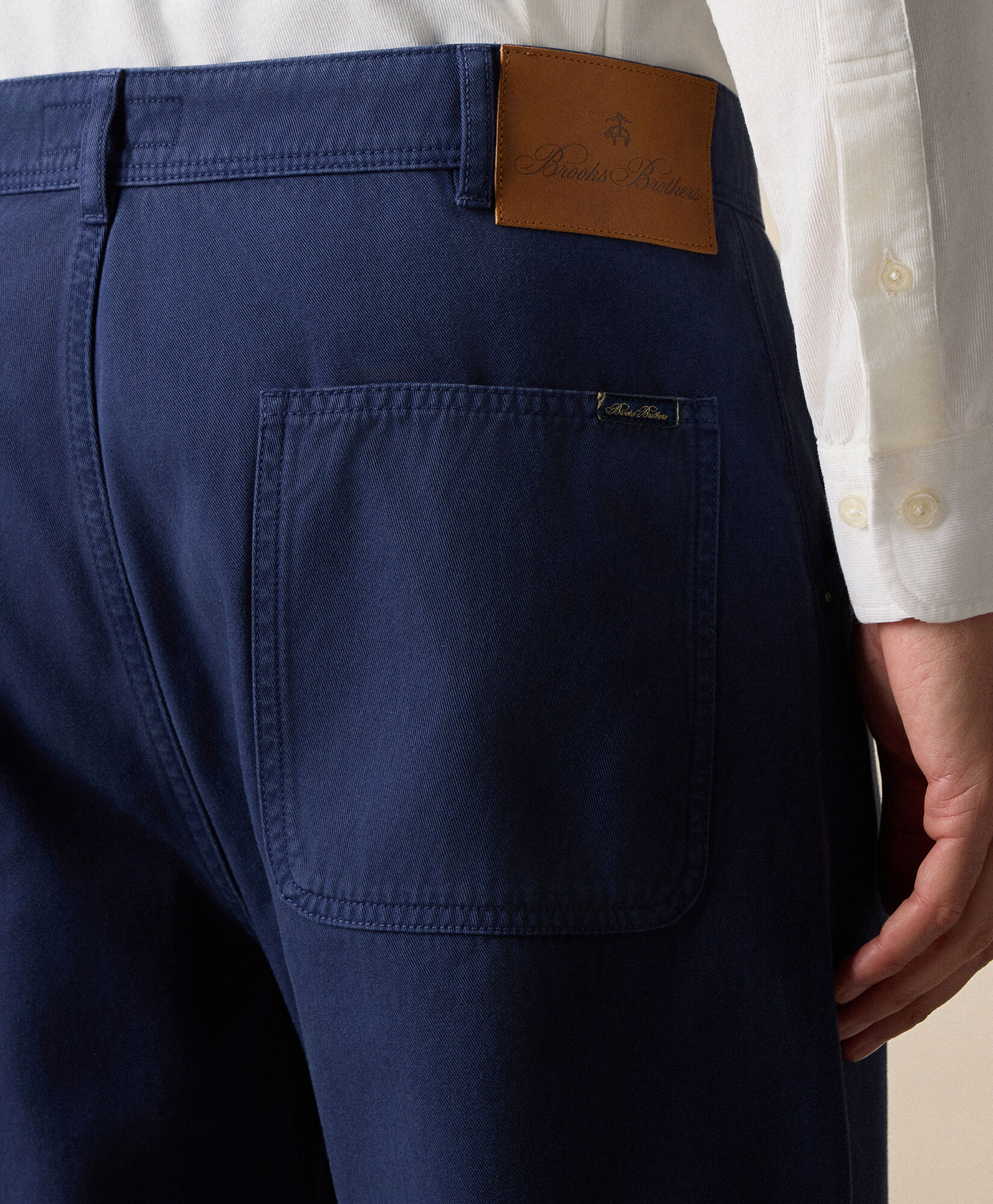 Brooks Brothers Pantalone 5-Pocket in Gabardine di Cotone Elasticizzato Blu CPFPK038COPCO001BLUEP001